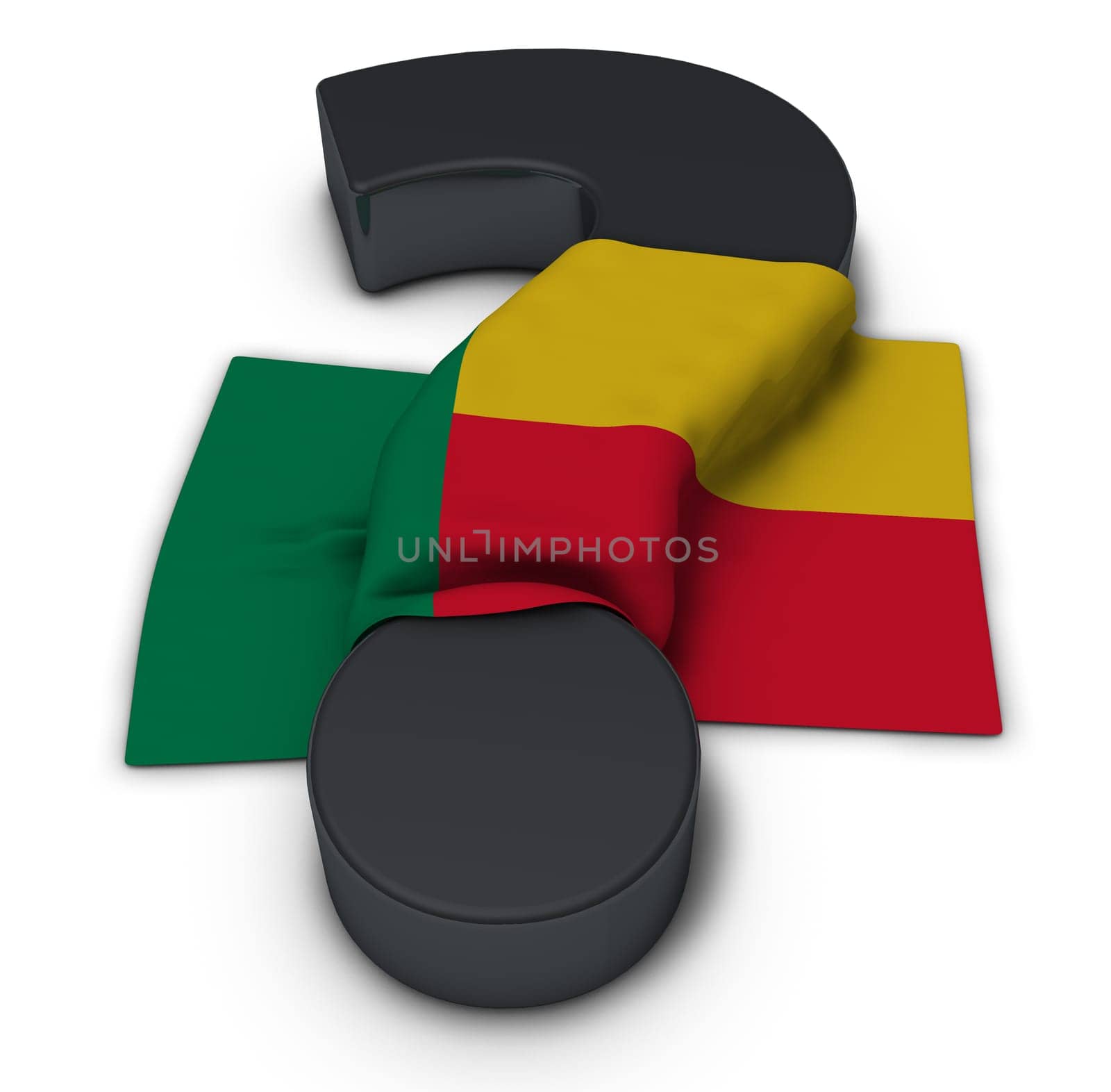 flag of benin and question mark - 3d illustration