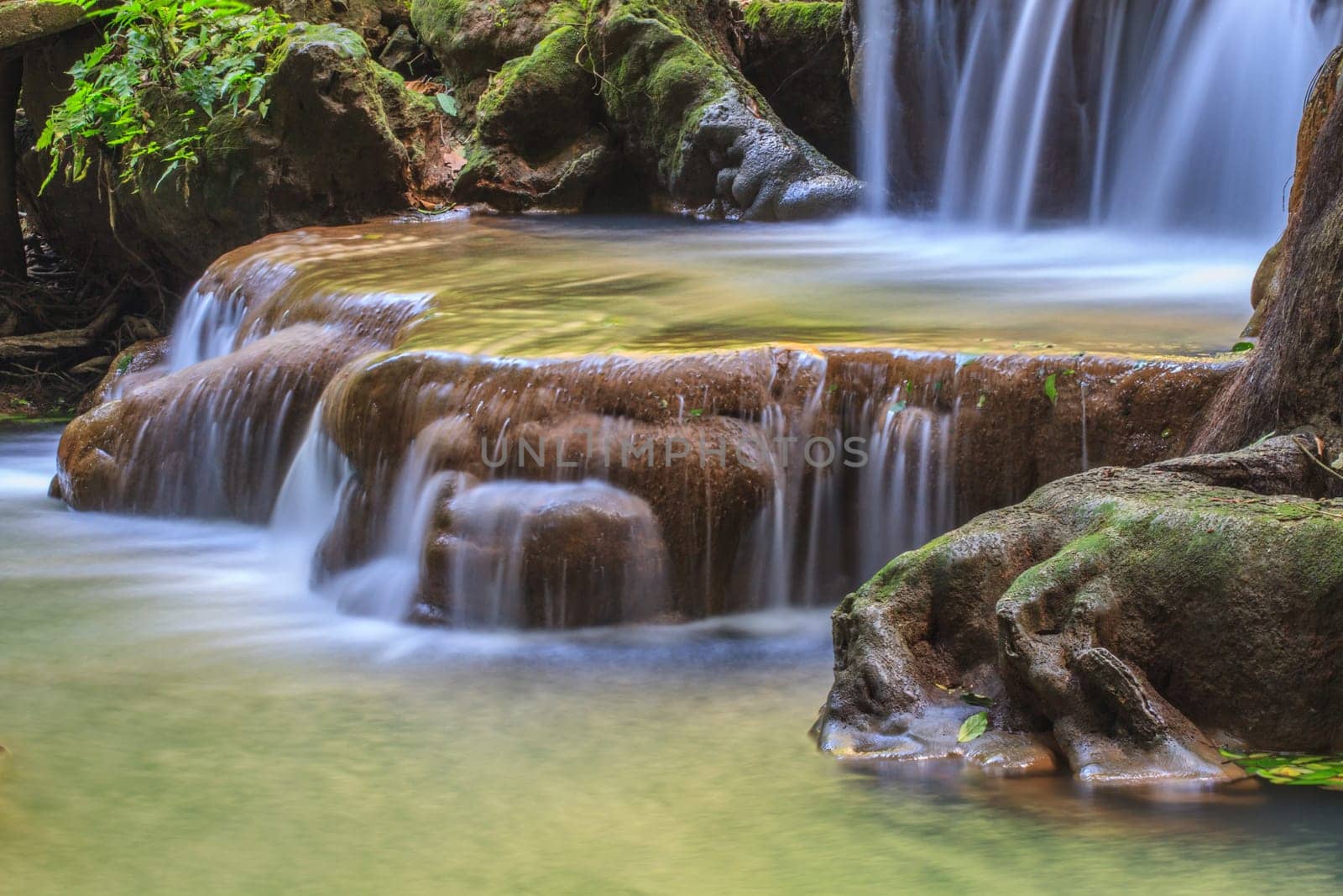 Waterfall in the tropical forest at Thanbok Khoranee National Park, Krabi, Thailand