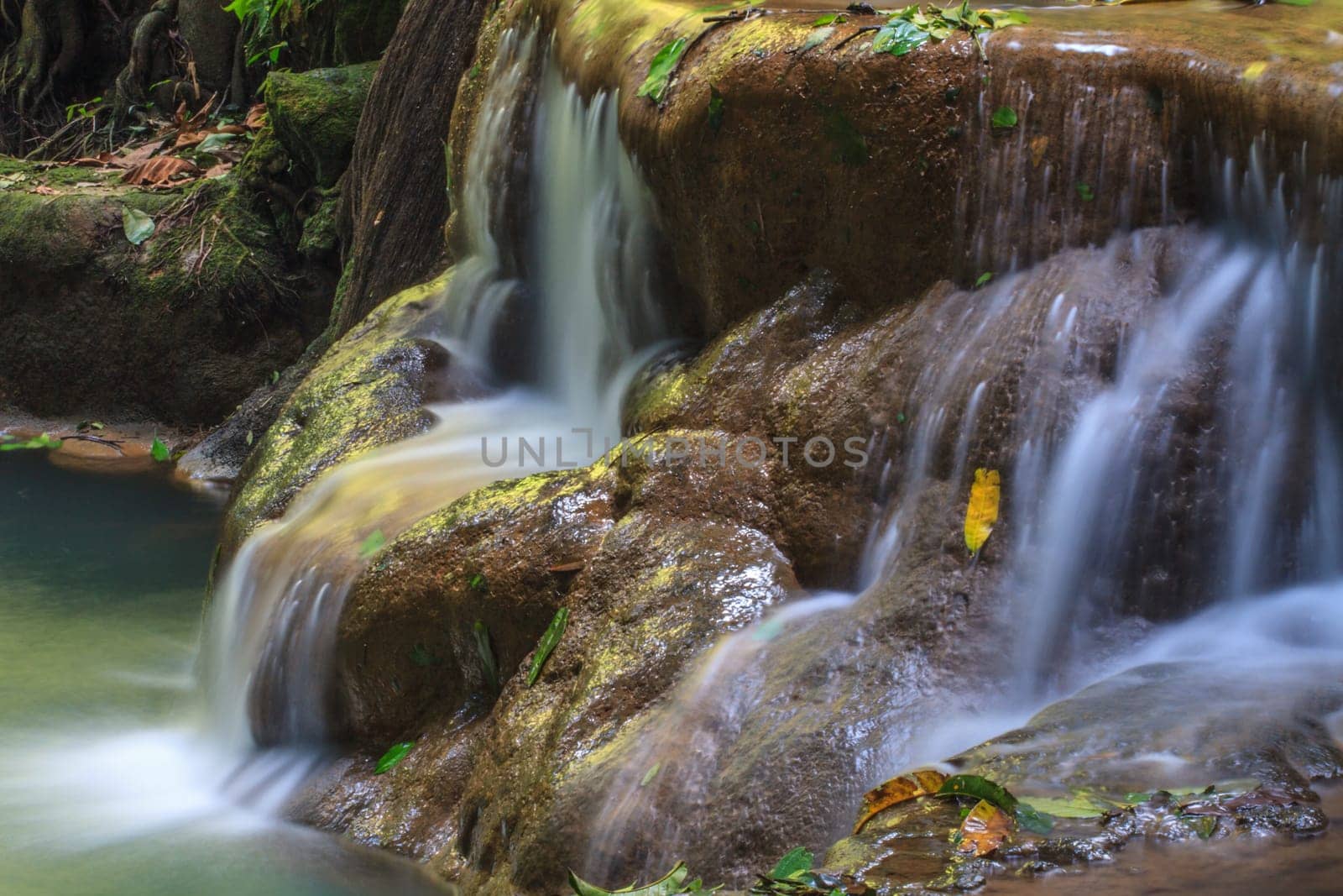 Waterfall in the tropical forest at Thanbok Khoranee National Park, Krabi, Thailand