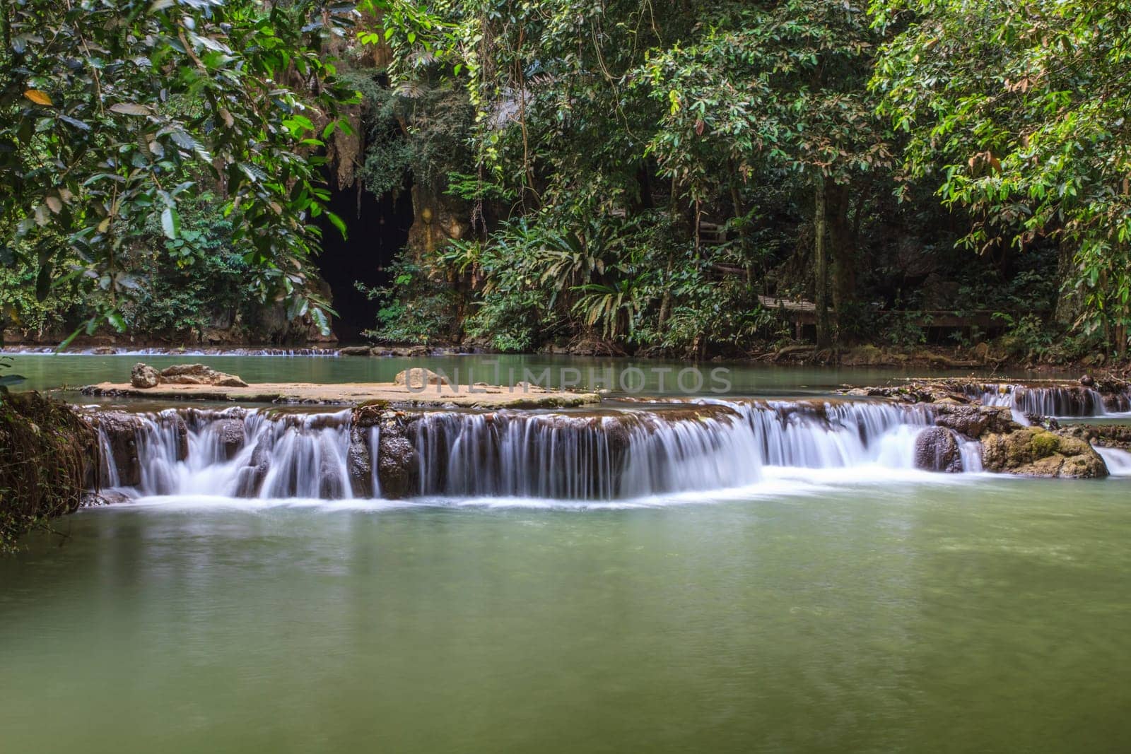 Waterfall in the tropical forest at Thanbok Khoranee National Park, Krabi, Thailand