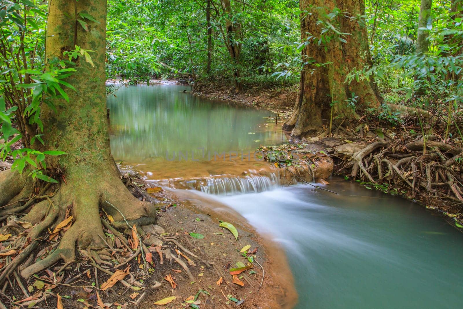 Waterfall in the tropical forest at Thanbok Khoranee National Park, Krabi, Thailand