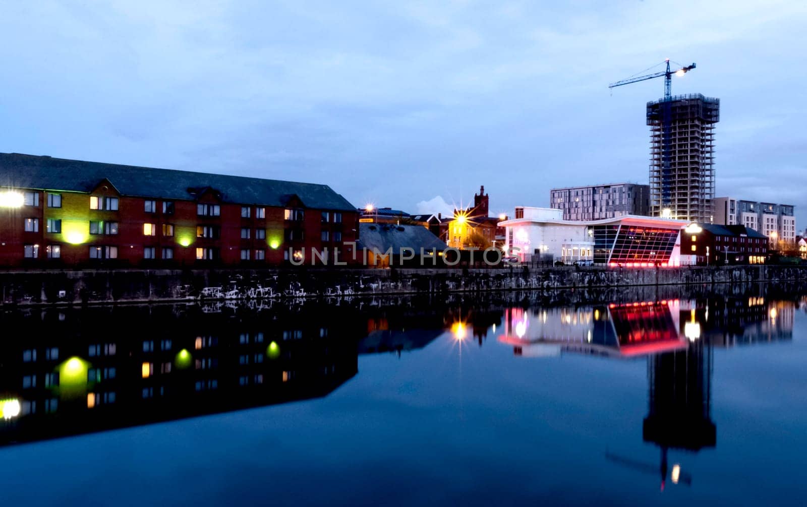 Liverpool docks in Keel Wharf waterfront of the River Mersey, Liverpool, United Kingdom on 26th