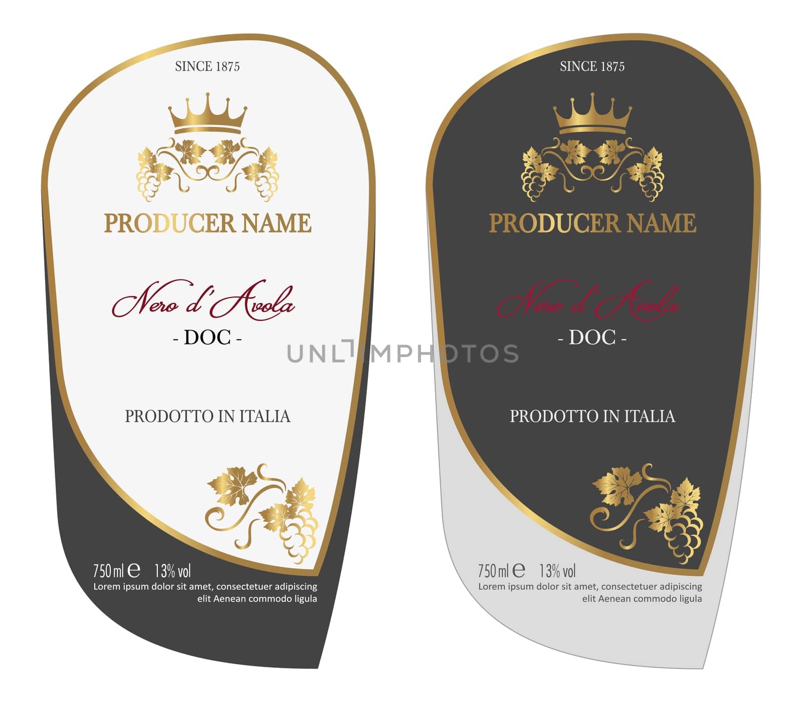 Set of Vector wine label for wine bottle or mockup with this label
