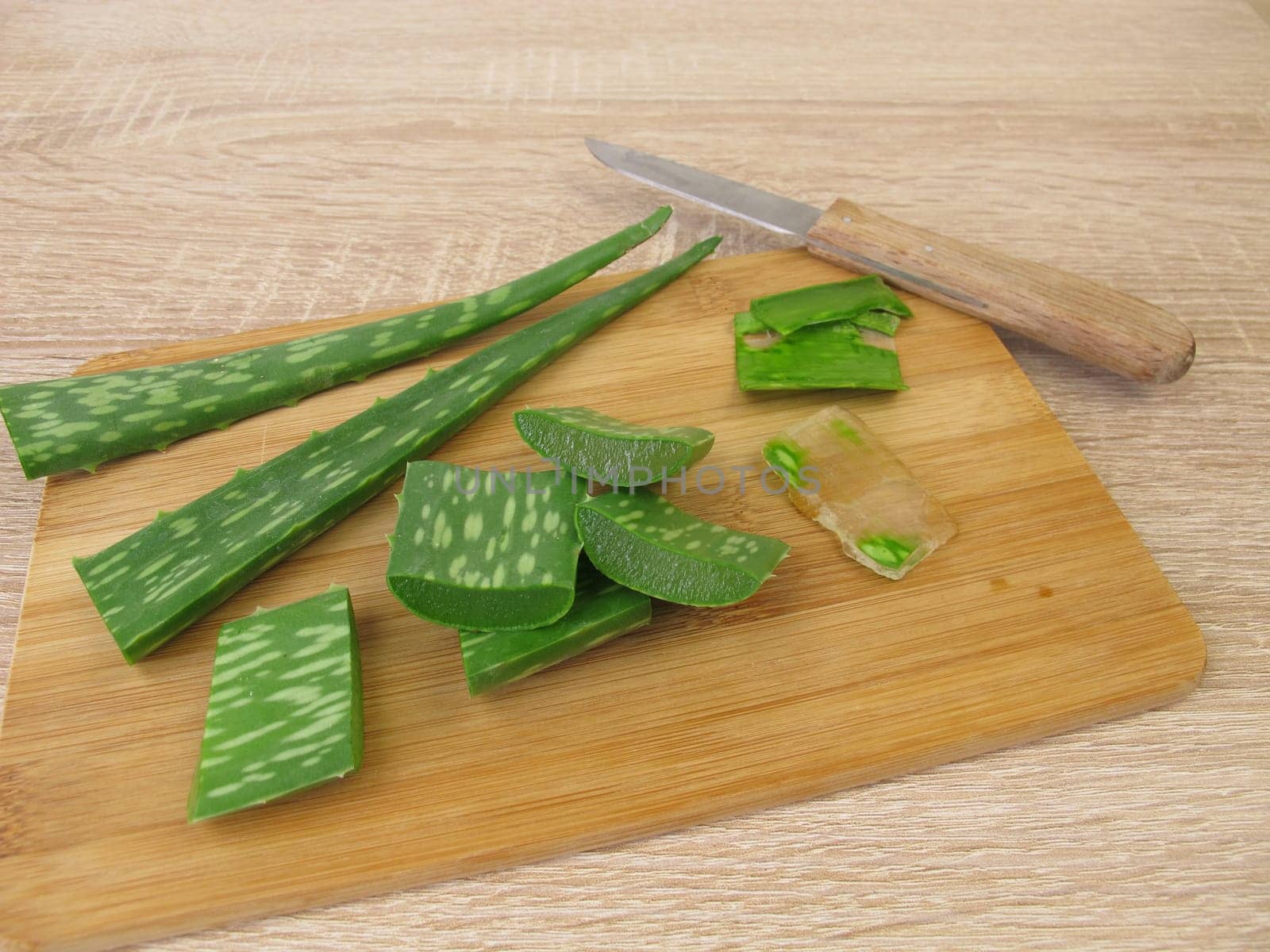 Aloe Vera Gel and Leaves