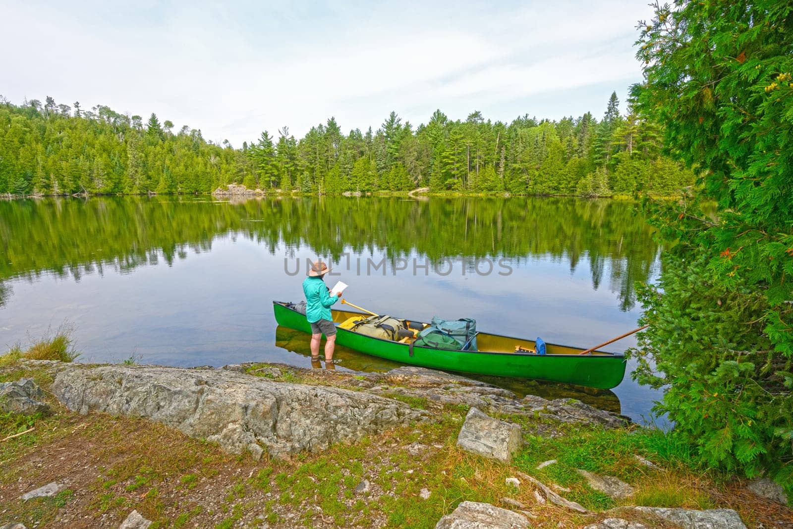 Plotting Your Course into the Wilderness on Ottertrack Lake in the Boundary Waters in Minnesota