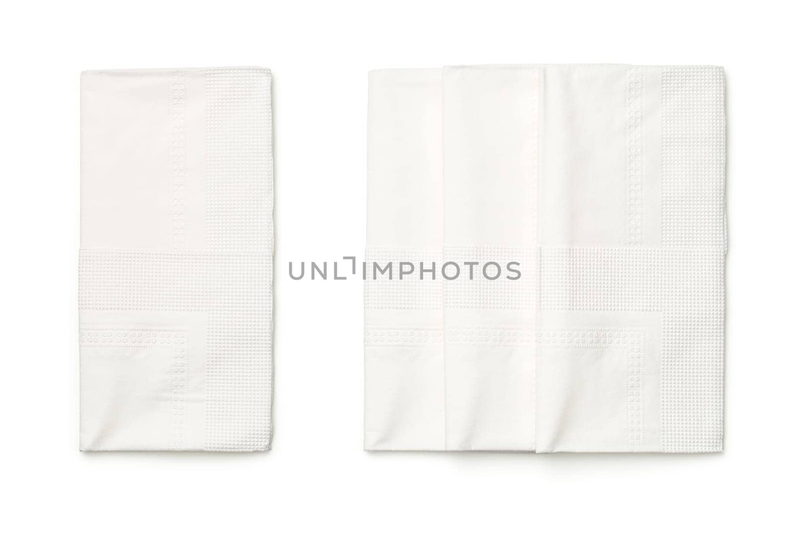 tissues isolated on white background. top view