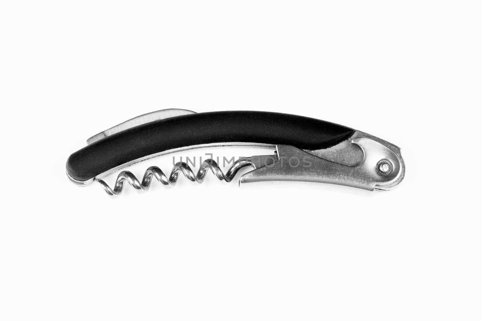 Close-up photo of bottle opener isolated on white background.