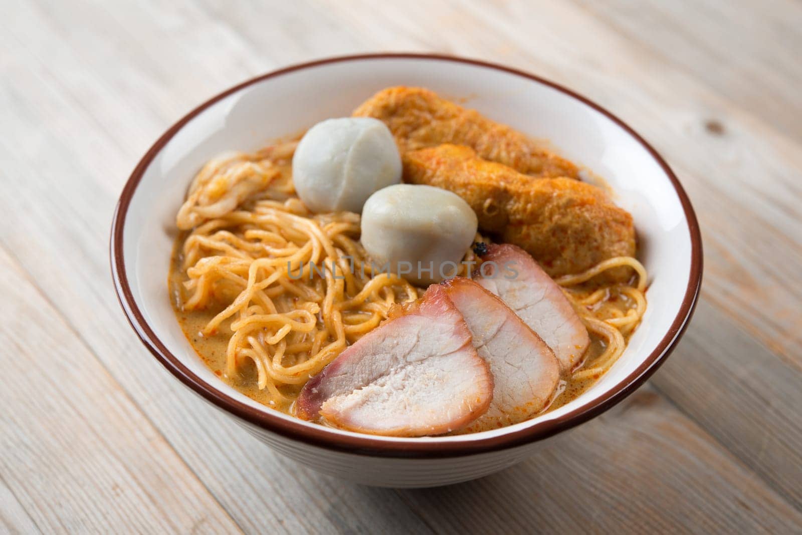 Curry laksa is a popular spicy dish in Malaysia cuisine.