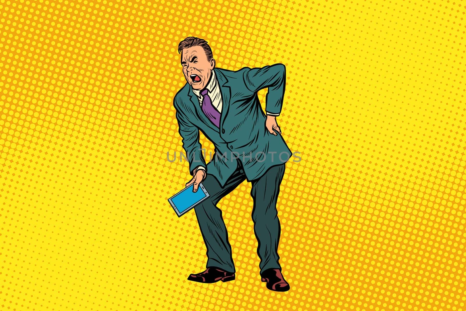Male back pain. medicine and health. Pop art retro vector illustration
