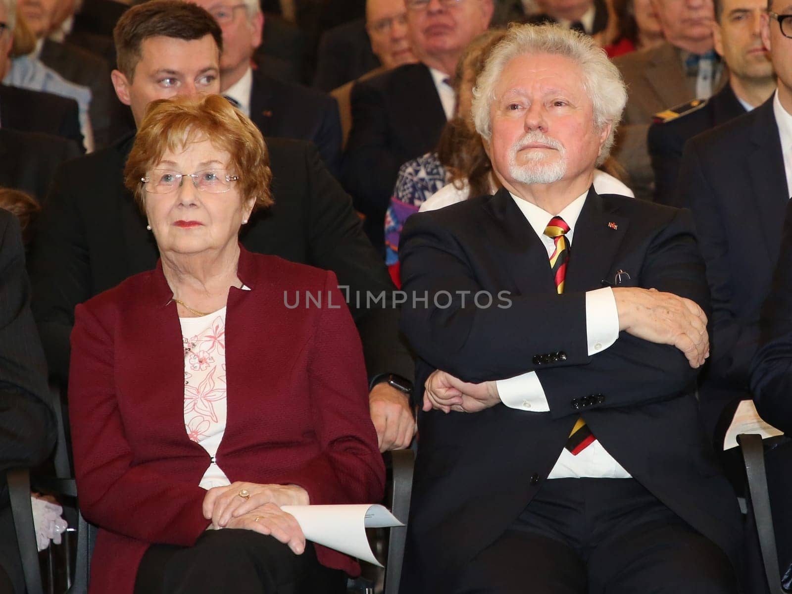 Former Lord Mayor of Magdeburg Willi Polte (SPD) with his wife Ida at the ceremony for the 80th birthday of Magdeburg honorary citizen Willi Polte