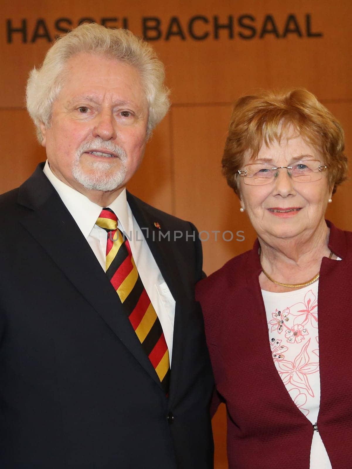Former Lord Mayor of Magdeburg Willi Polte (SPD) with his wife Ida at the ceremony for the 80th birthday of Magdeburg honorary citizen Willi Polte