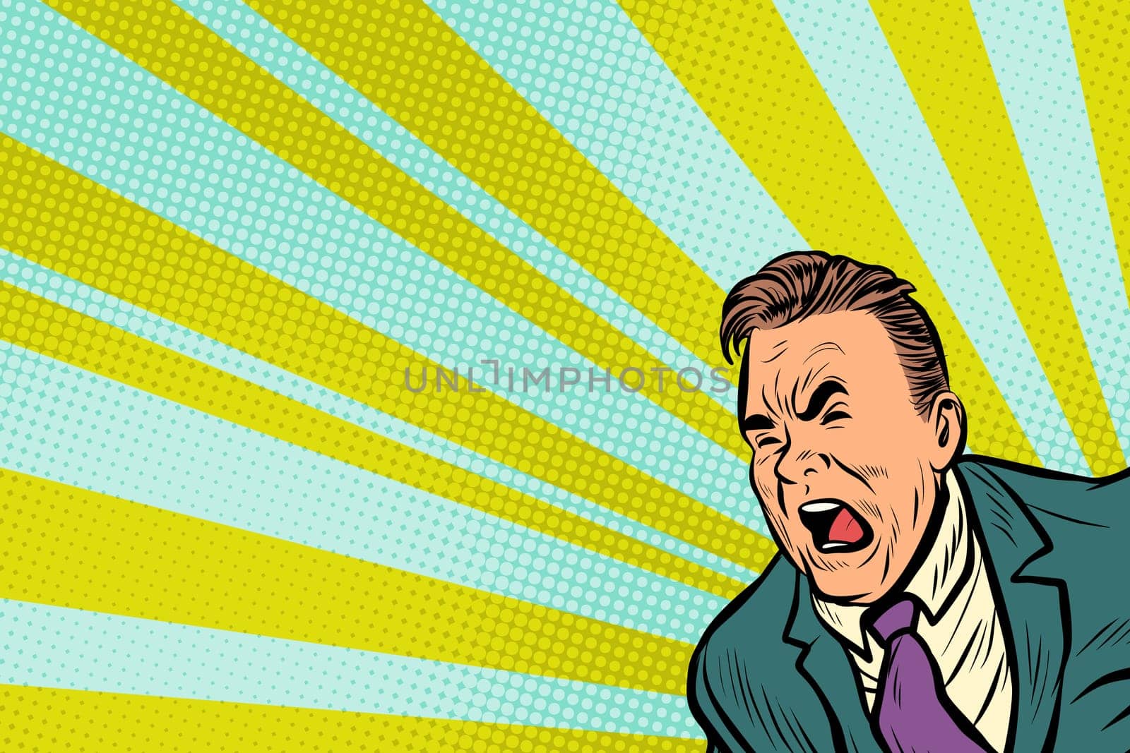 Pop art man shouting. Pop art retro vector illustration