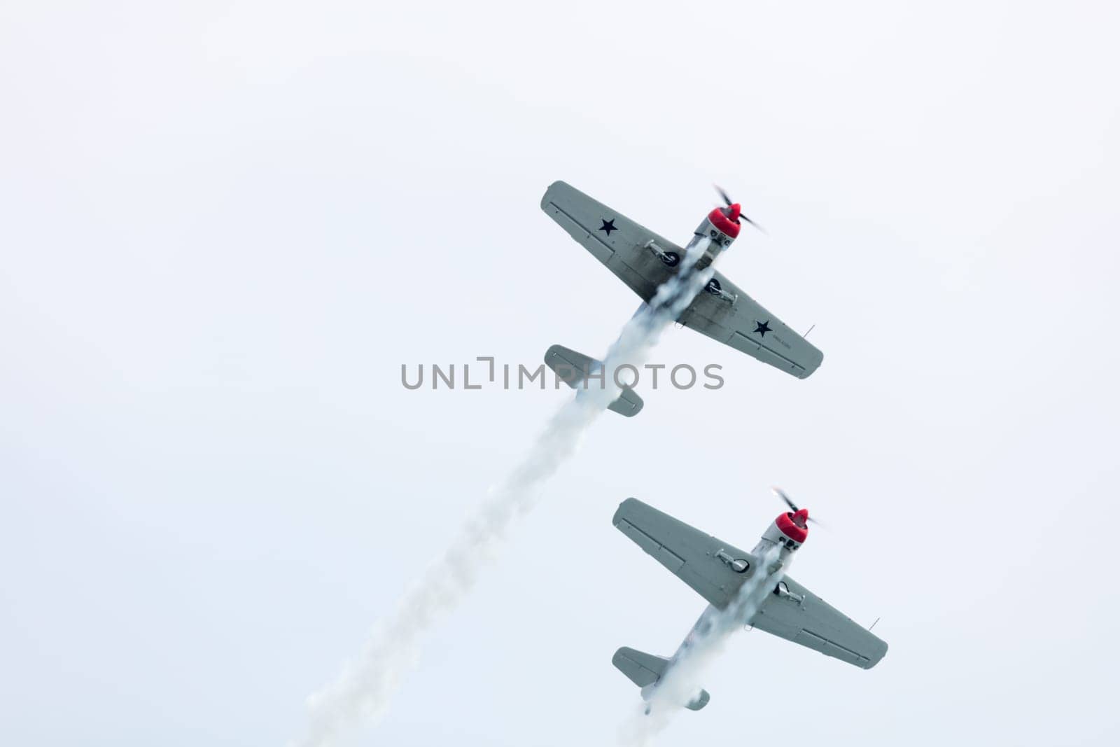 USA, Chicago - August 19: The Phillips 66 Aerostars have been performing together, side by side at around 250 mph, for more than a decade at Chicago Air and Water Show, on August 19, 2017