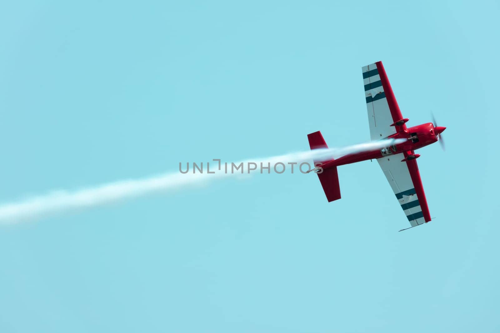 USA, Chicago - August 19: American biplane Waco UPF-7 performing at Chicago Air and Water Show on August 19, 2017