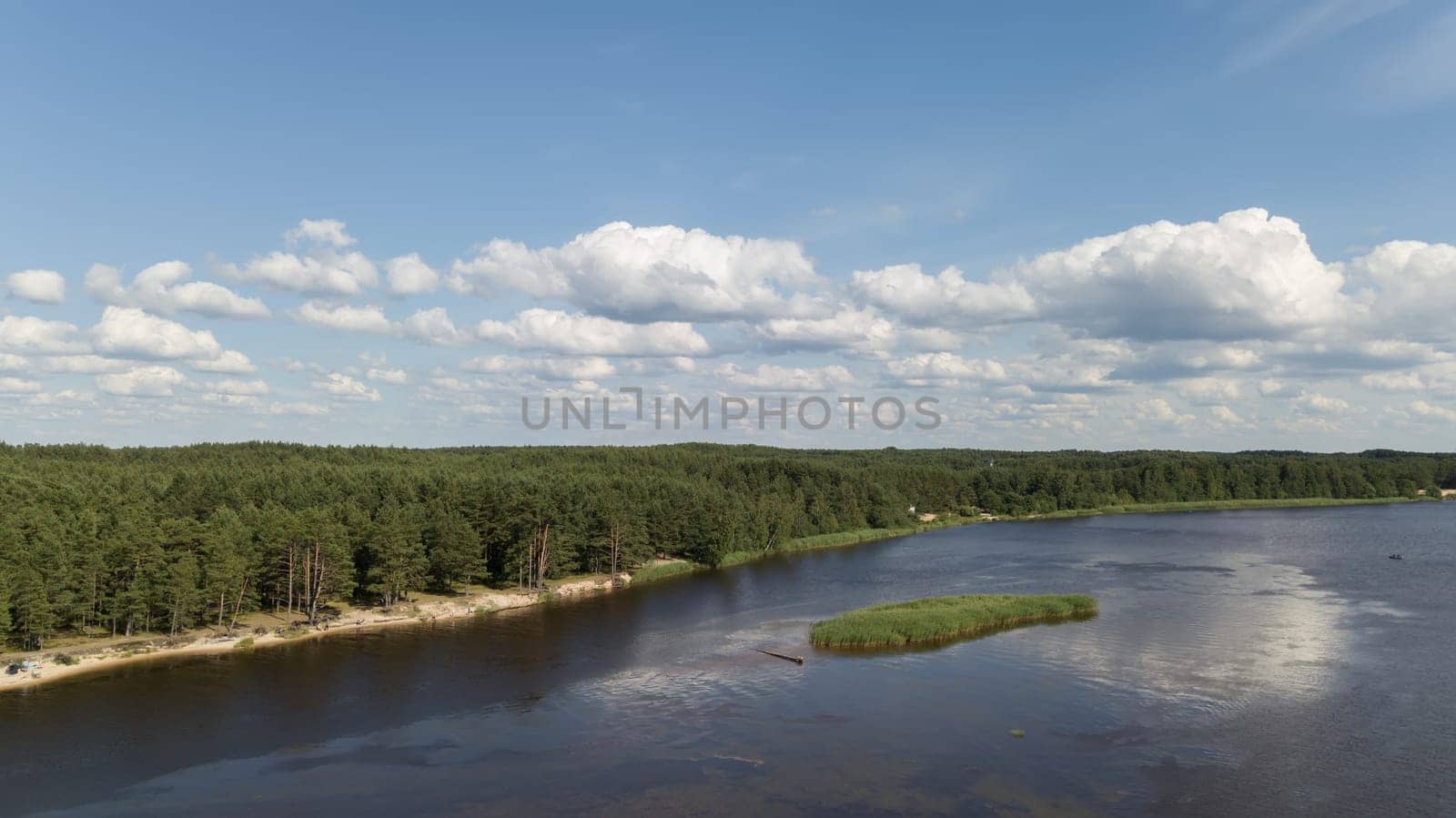 Gauja river Latvia drain into Baltic Sea aerial drone top view