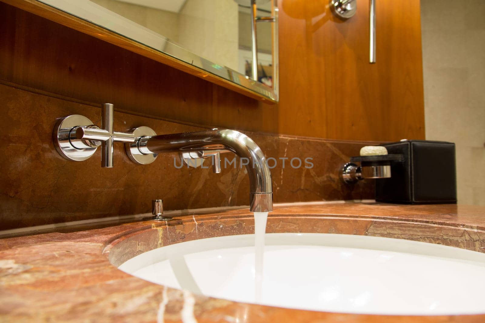 Close Up of water crane in bathroom