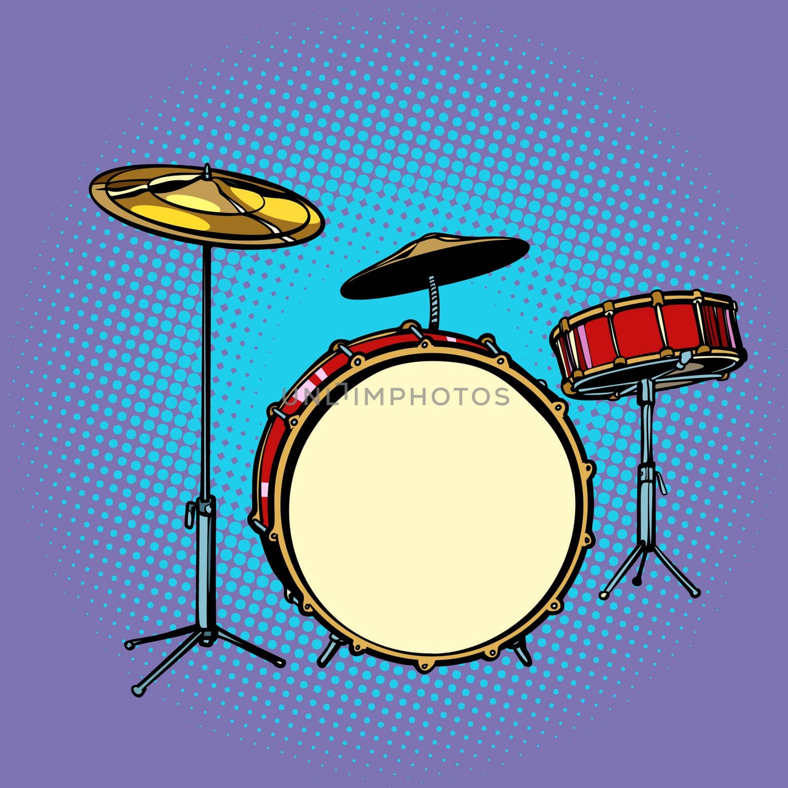 drum set musical instrument. Pop art retro vector illustration comic cartoon hand drawing