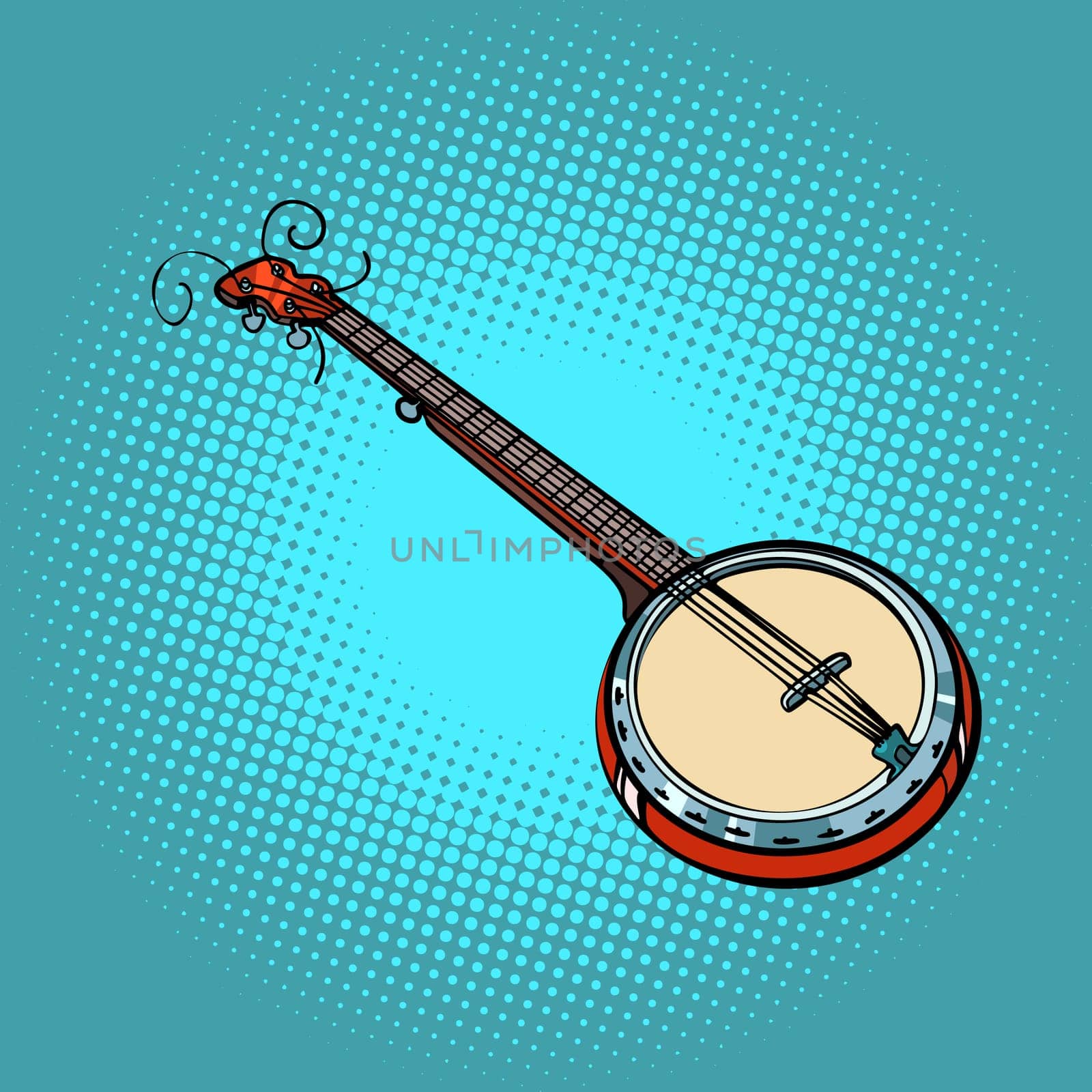 banjo musical instrument. Pop art retro vector illustration comic cartoon hand drawing