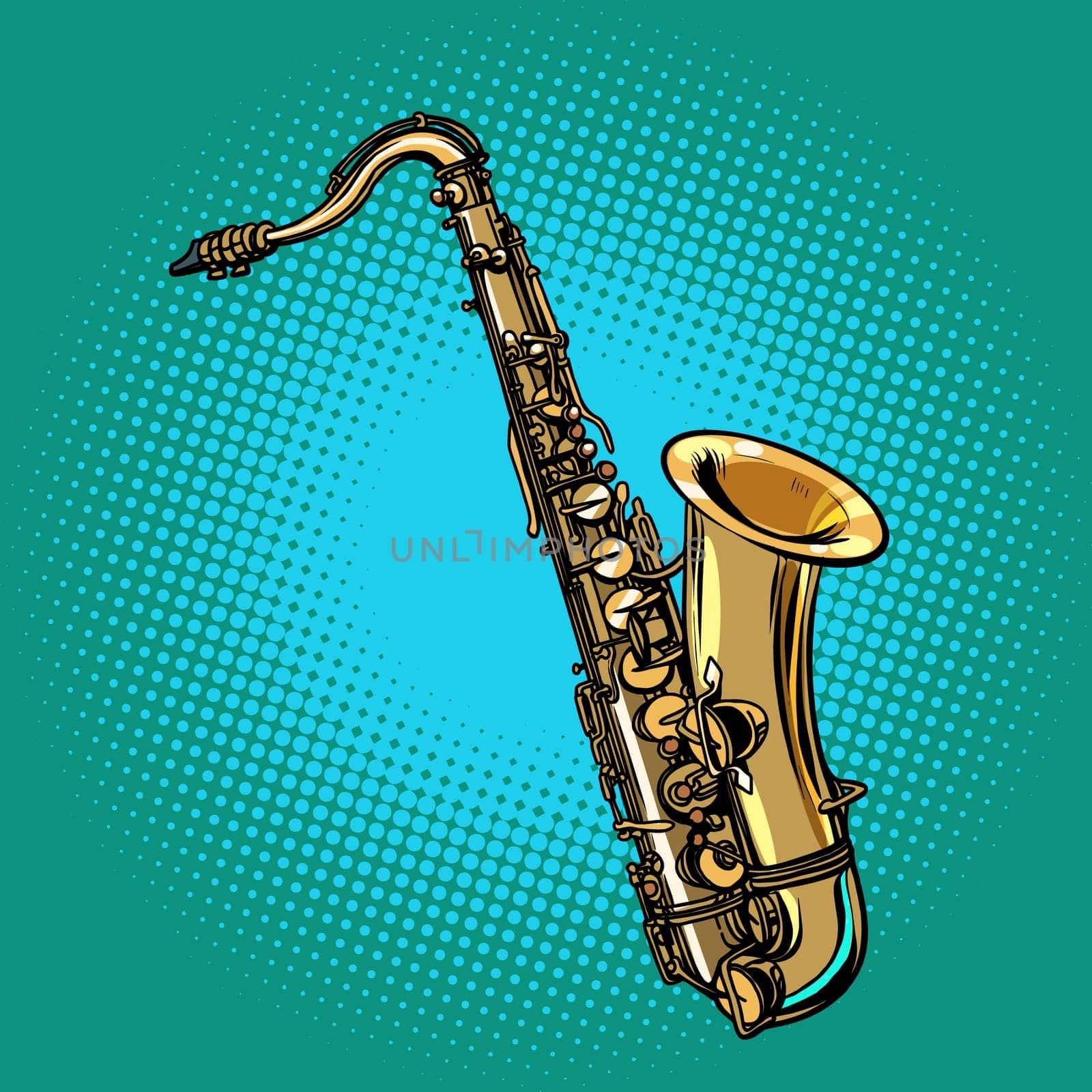 saxophone musical instrument. Pop art retro vector illustration comic cartoon hand drawing