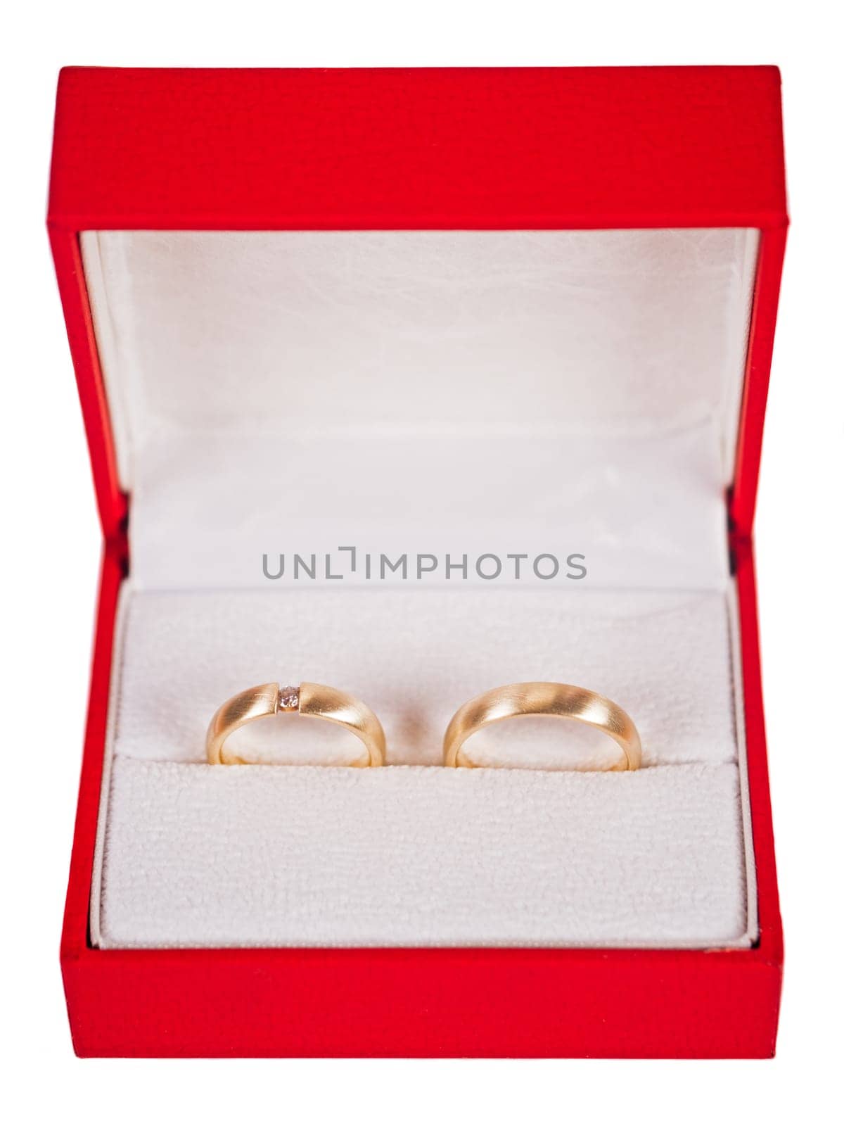 Wedding rings in red box