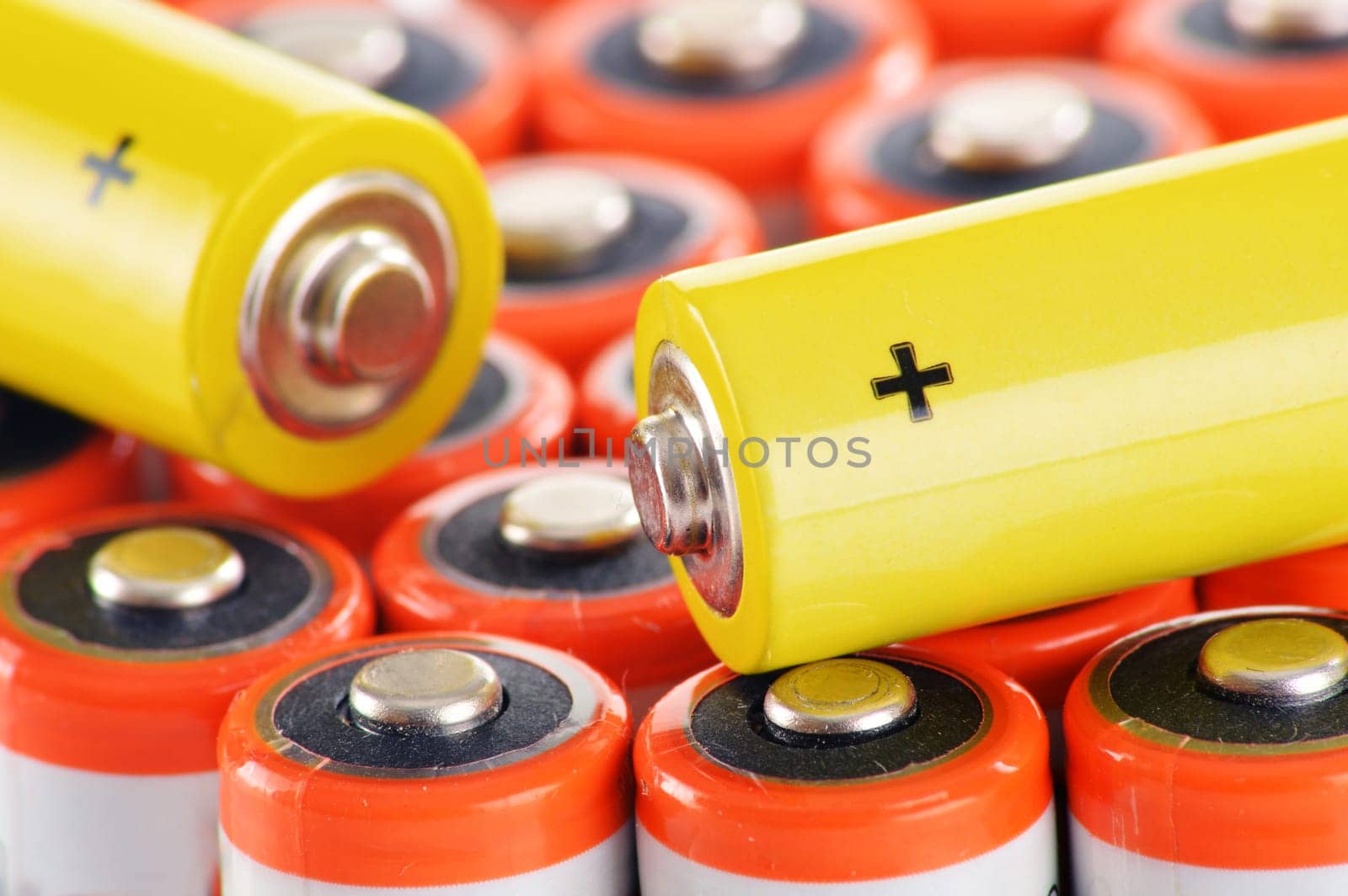Composition with alkaline batteries. Chemical waste