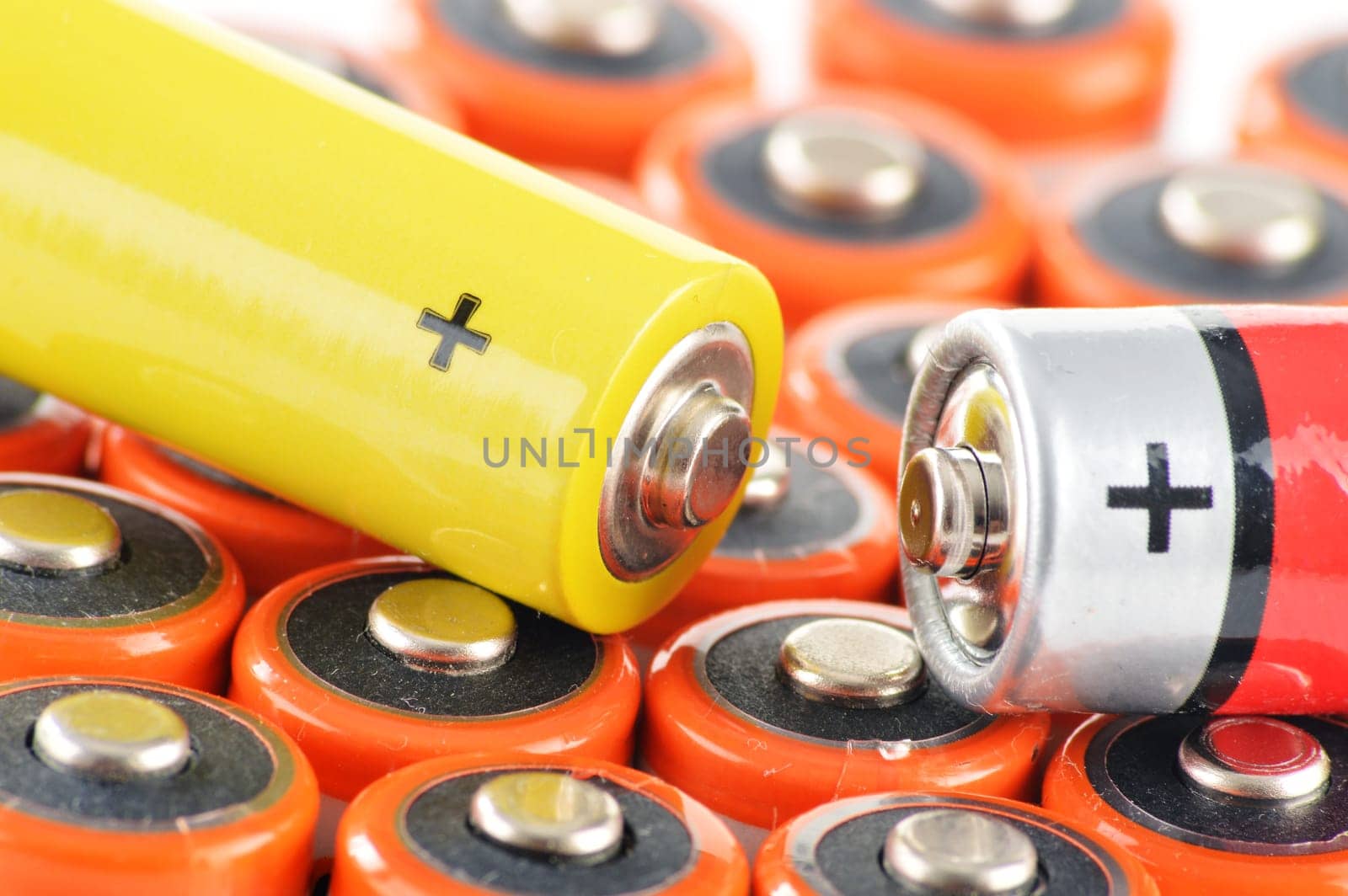 Composition with alkaline batteries. Chemical waste
