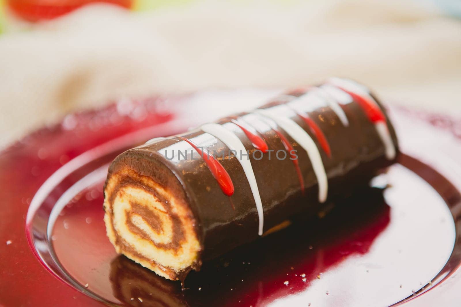 Traditional Christmas cake. Warm colors. Selective Focus