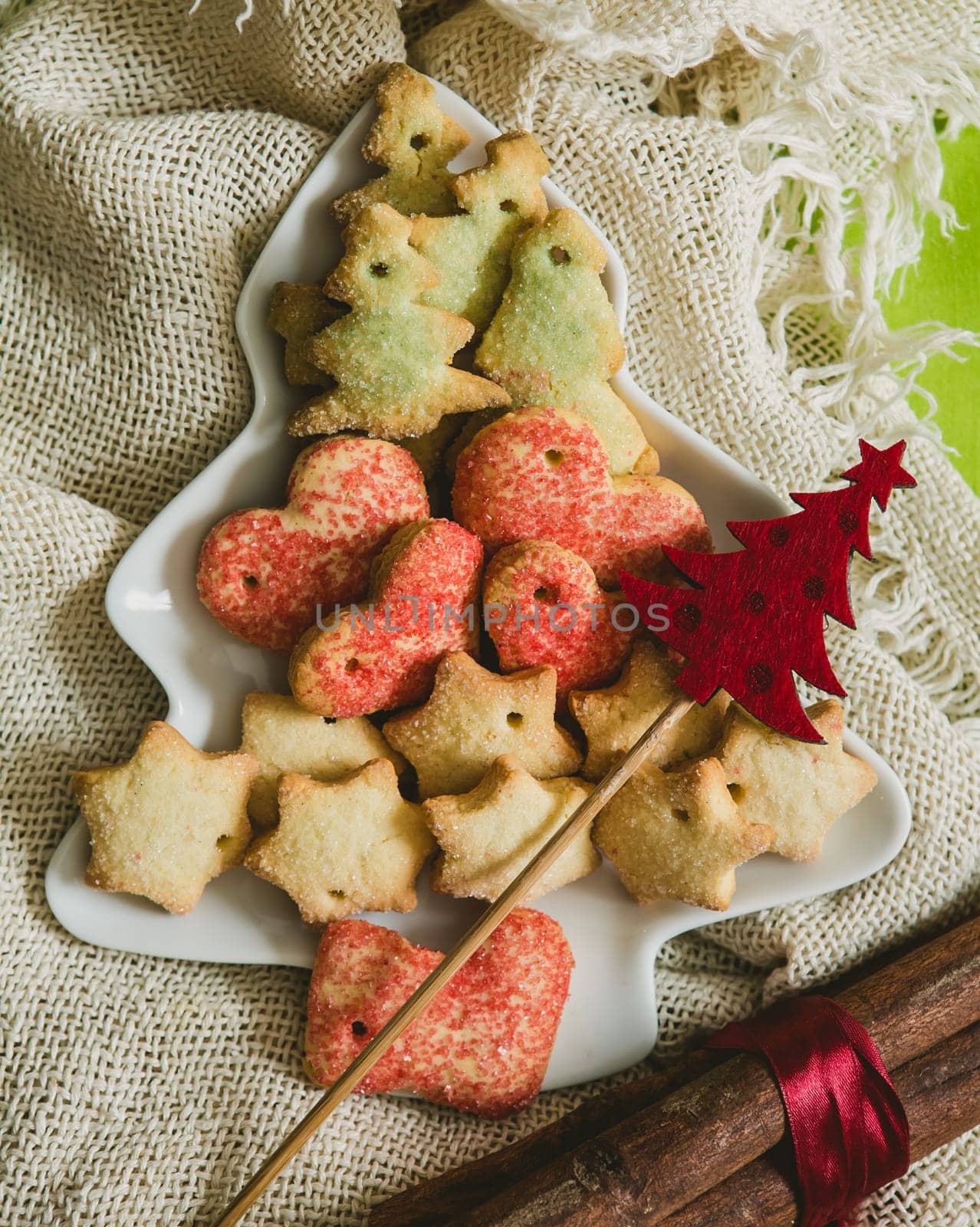 Christmas cookies with festive decoration. Selective focus. warm colors