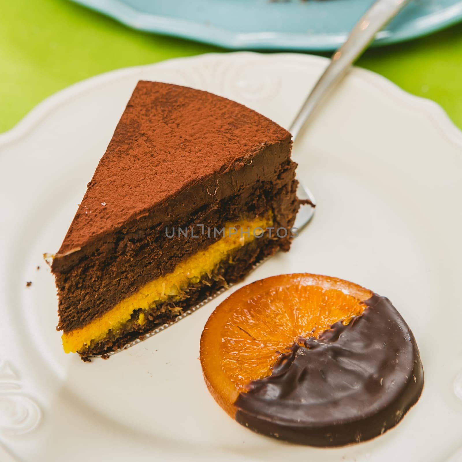 Sweet buffet delicious homemade vegan cake. Warm color. Selective focus.