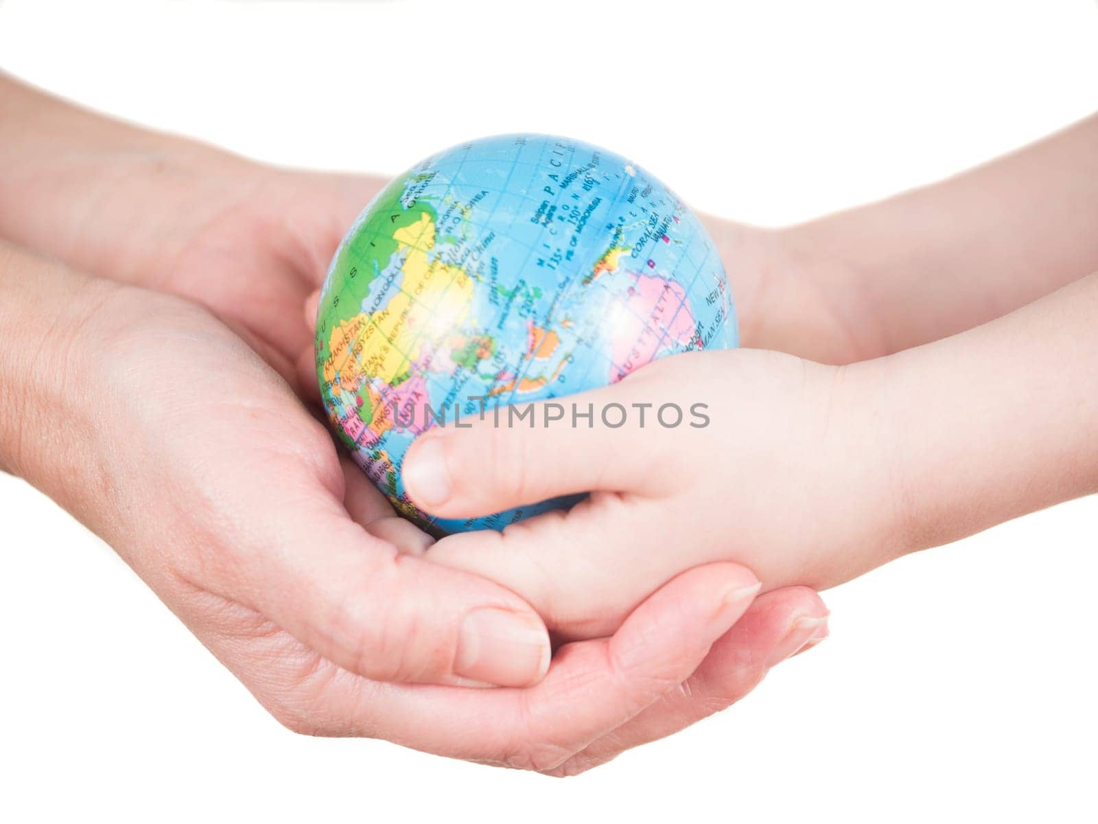 Hands holding a globe
