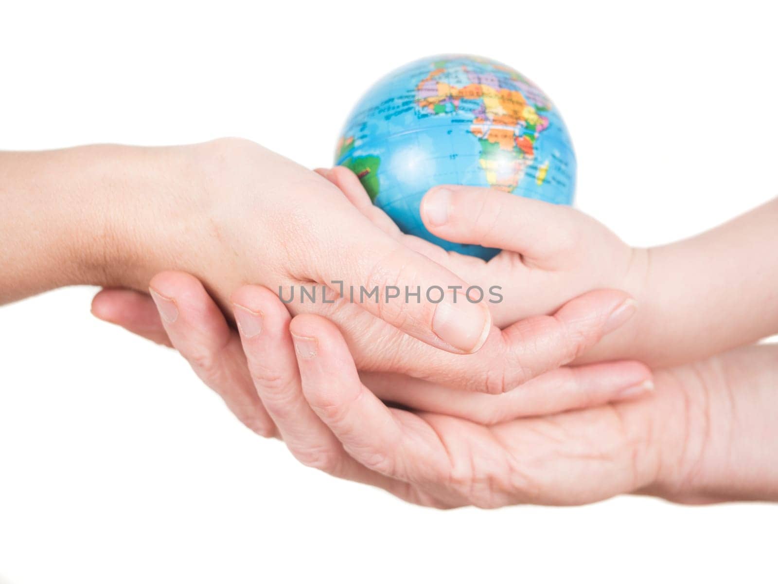 Hands holding a globe