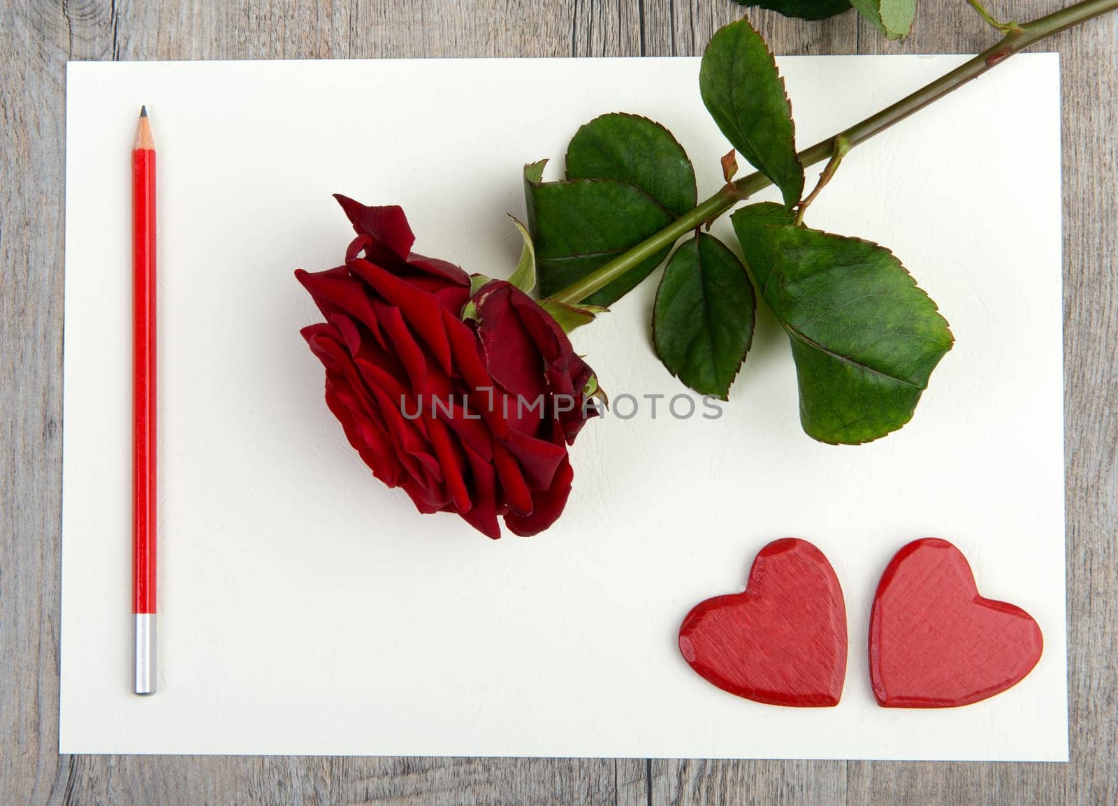 heart and rose for the feast of  Valentine's day