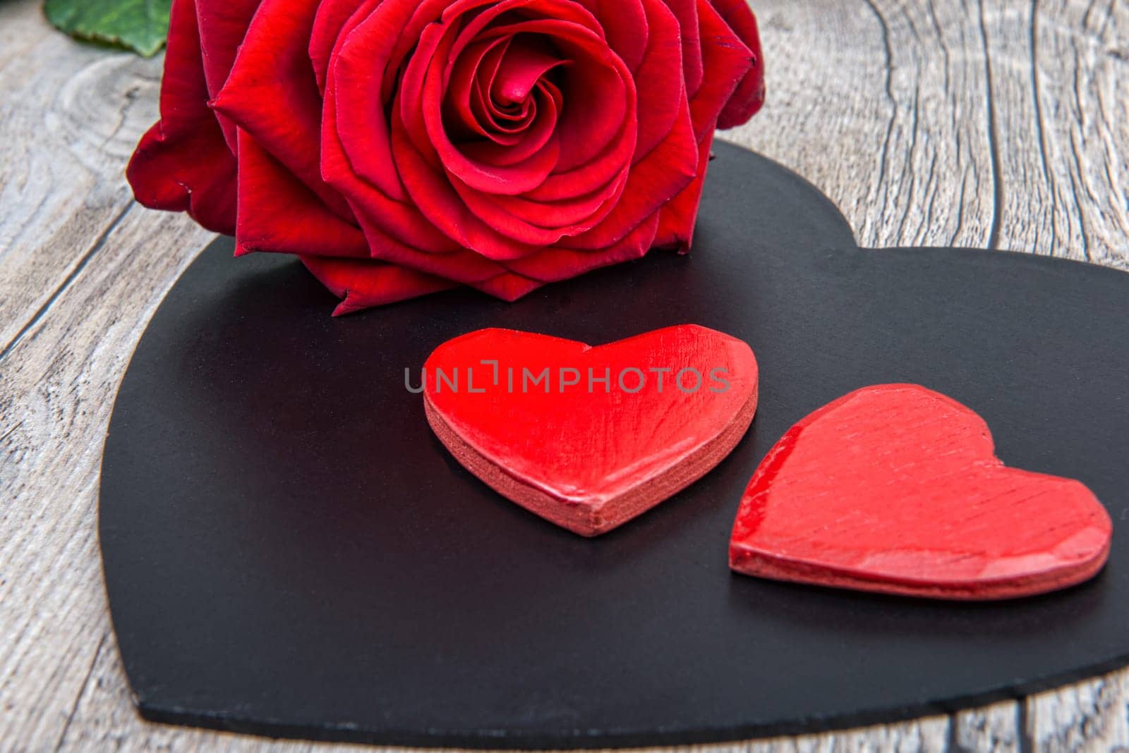 heart and rose for the feast of  Valentine's day
