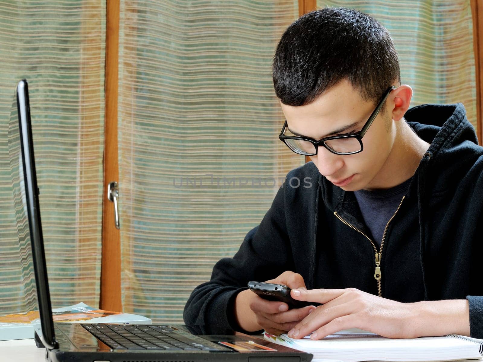 Student engaged in reading