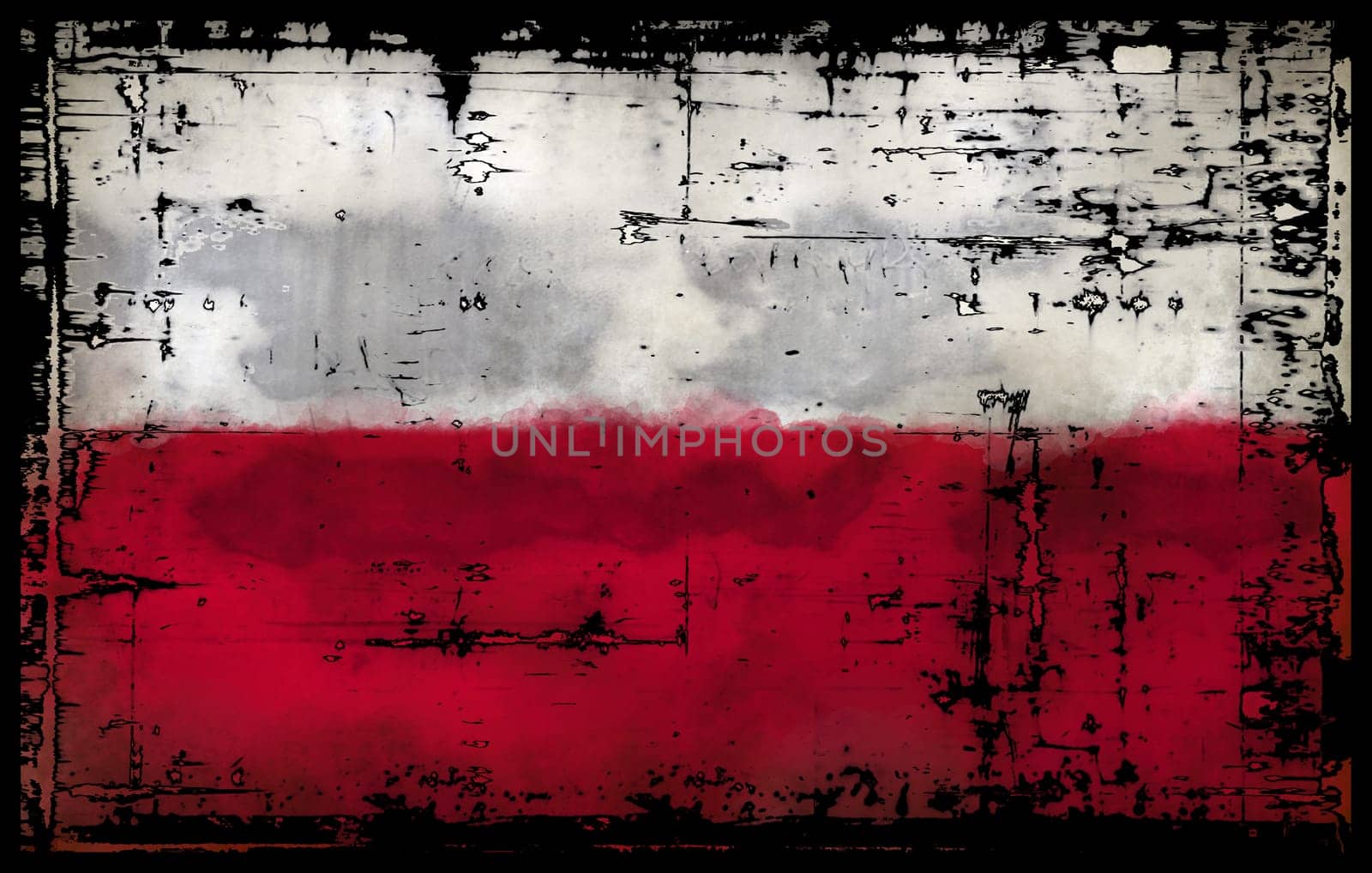 flag of poland on grunge background - illustration