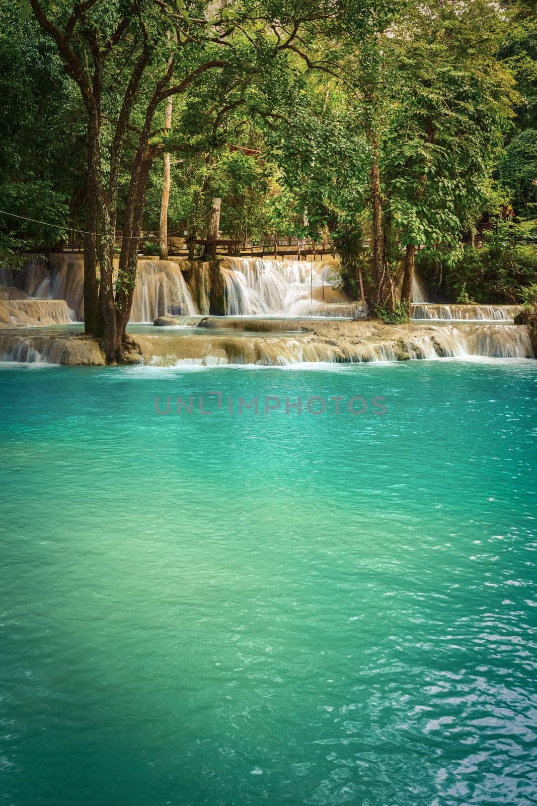 Tat Sae Waterfalls. Beautiful landscape. Luang Prabang. Laos.