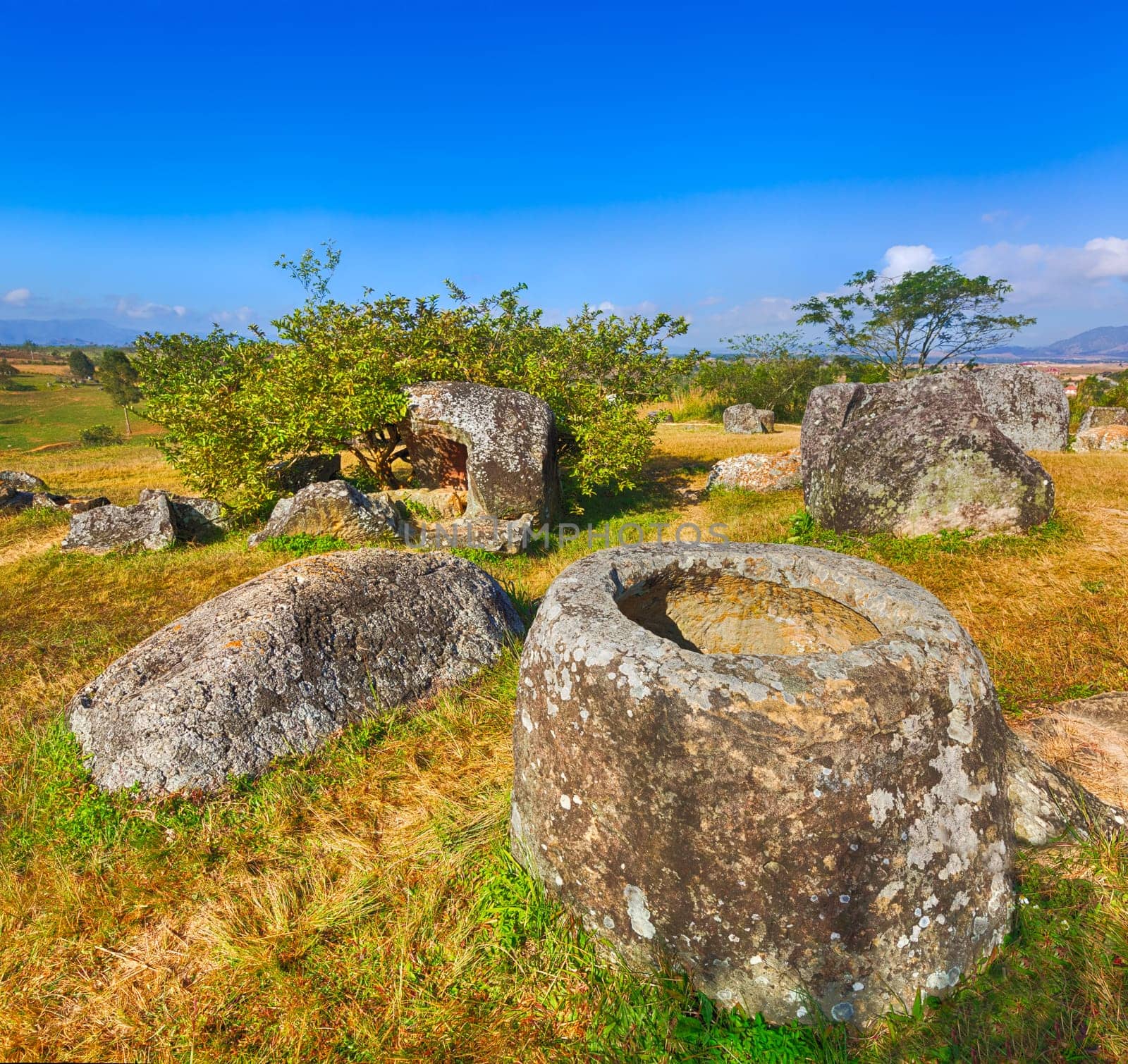 Archaeological landscape The Plain of jars. Laos