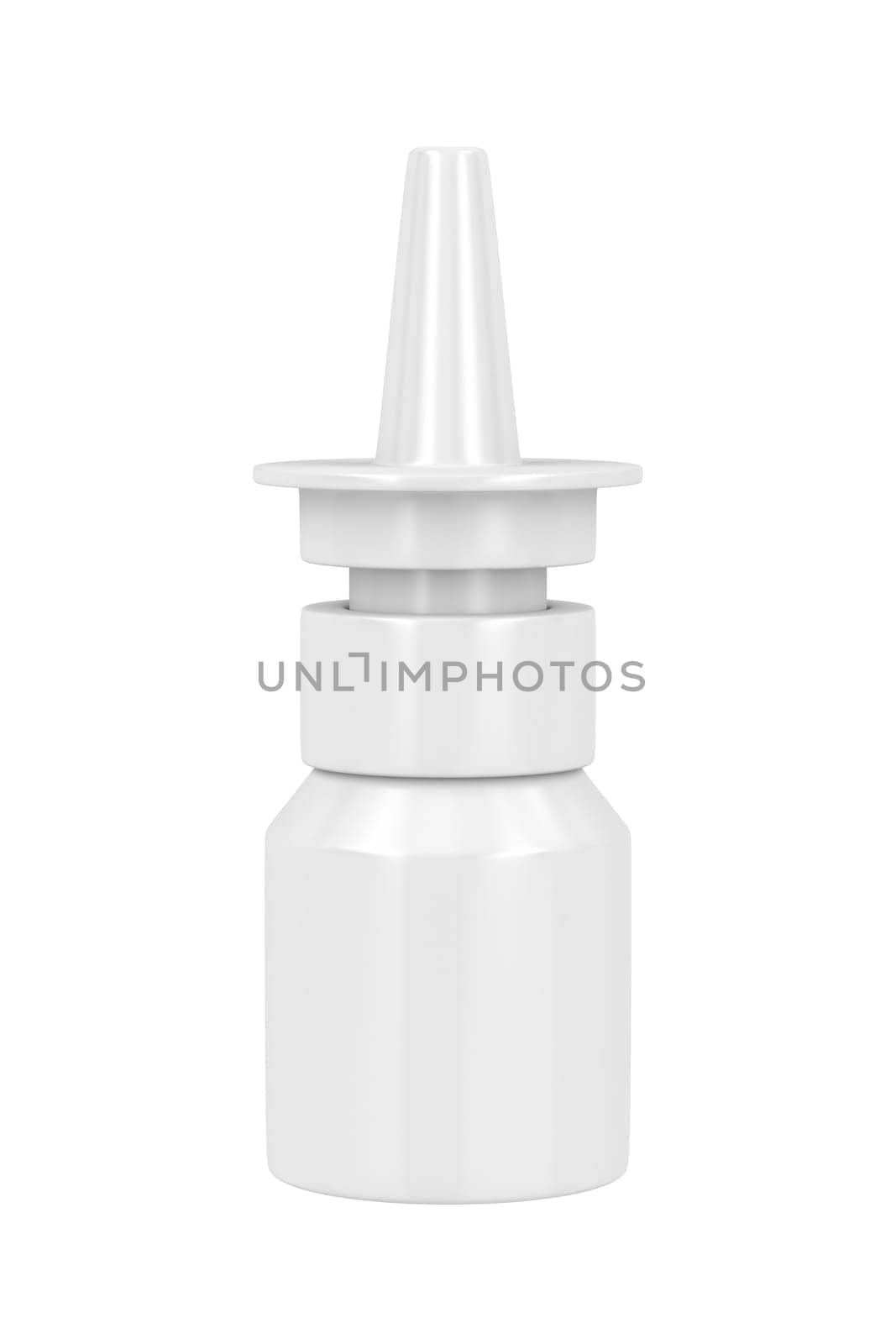 Blank nasal spray bottle, isolated on white background