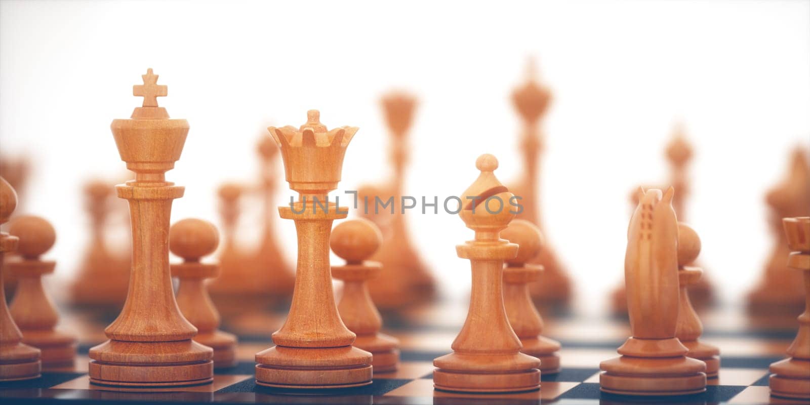 Pieces of chess game, image with shallow depth of field.