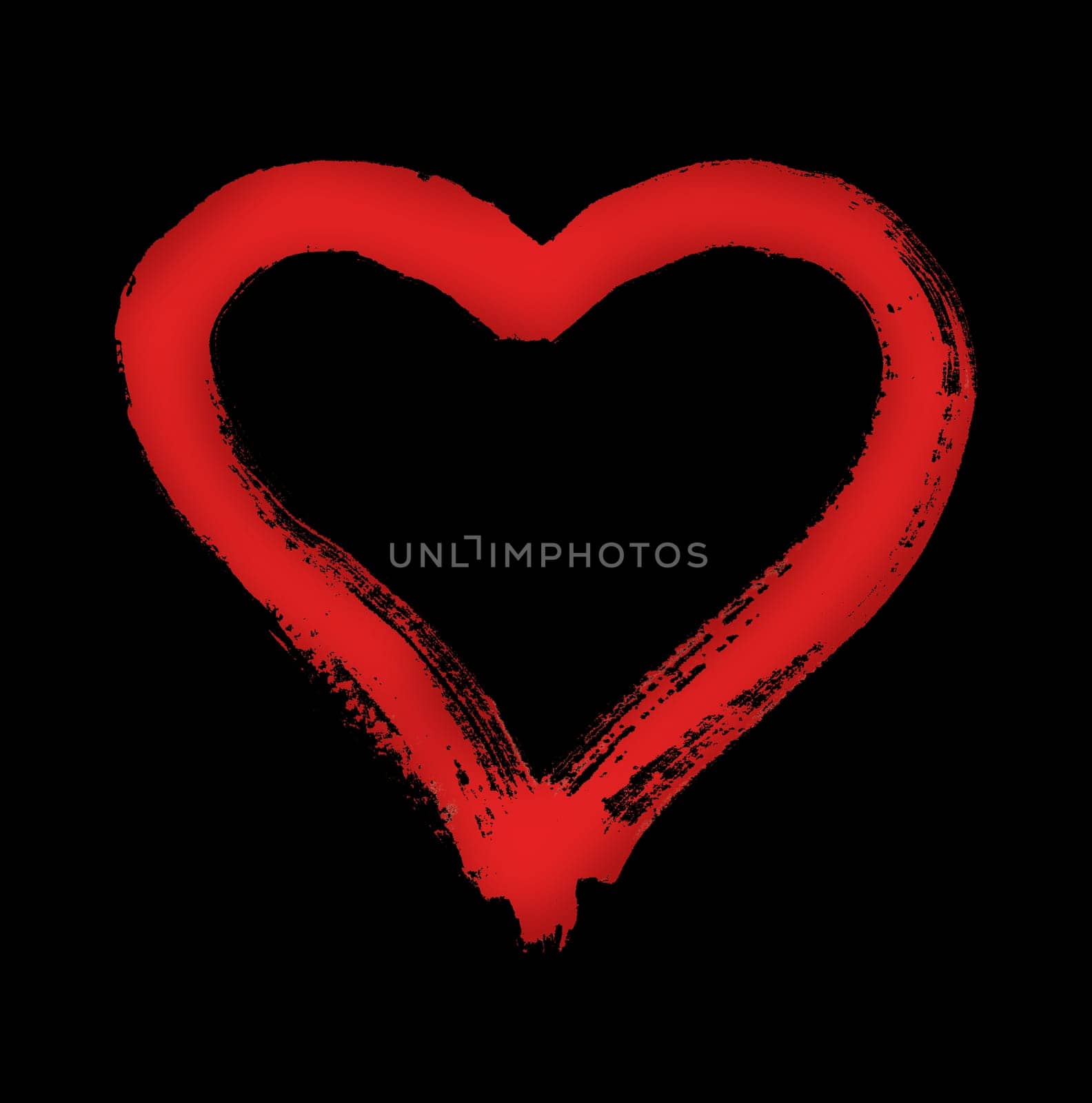 Heart - symbol of love - watercolor on paper - isolated