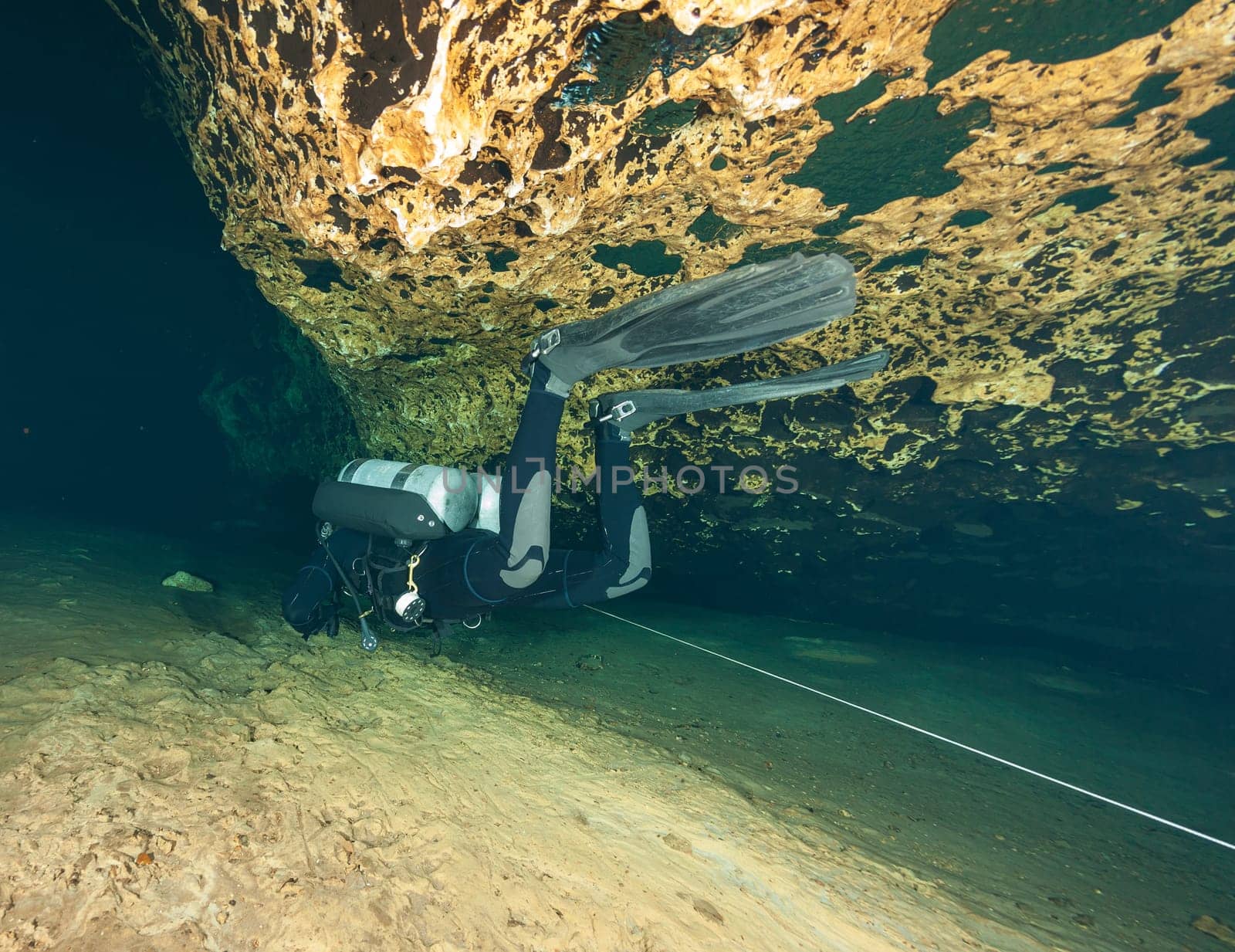 divers underwater caves diving Ginnie Springs Florida USA