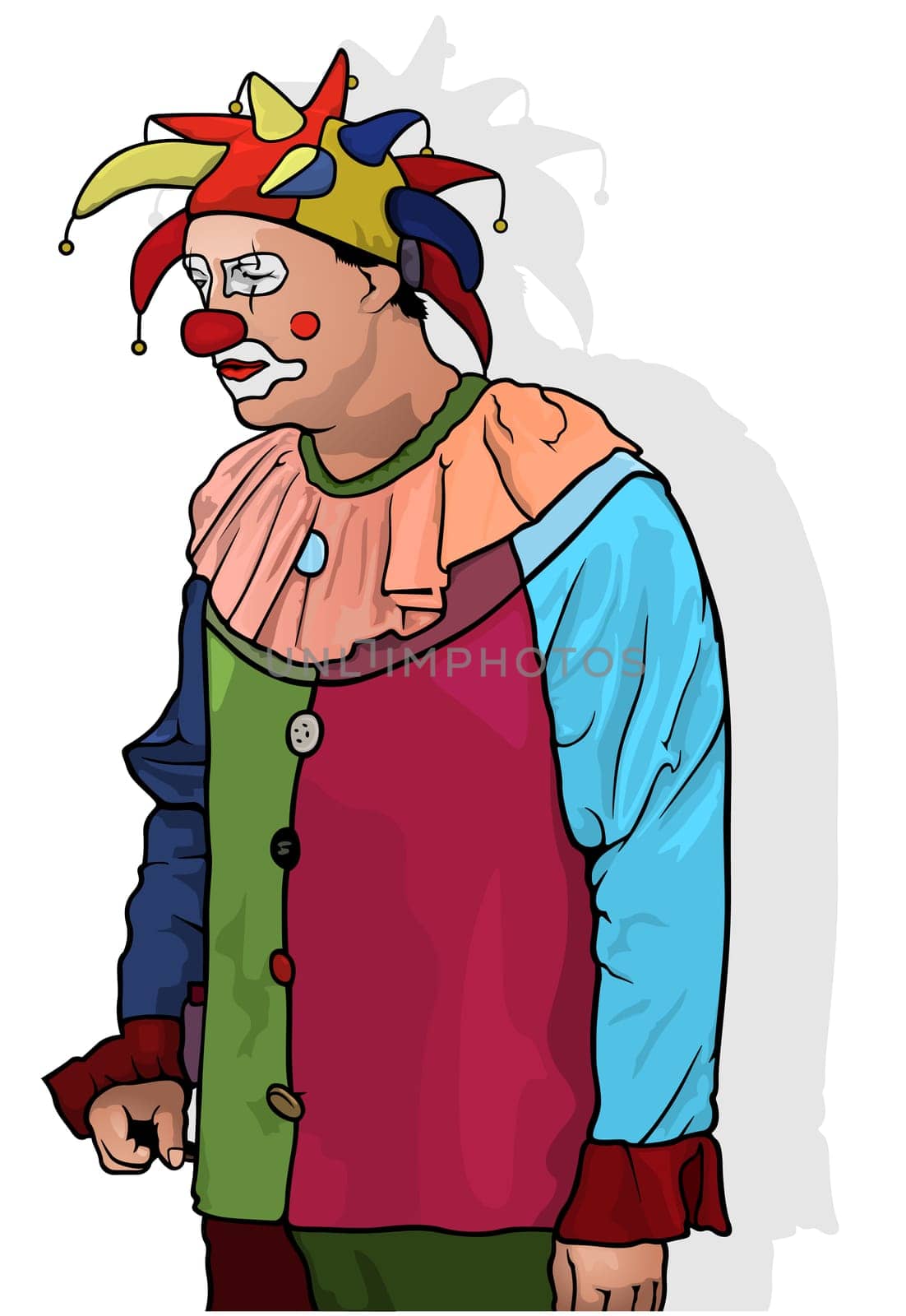 Party Clown with Colorful Hat - Cheerful Illustration for Your Graphic Design