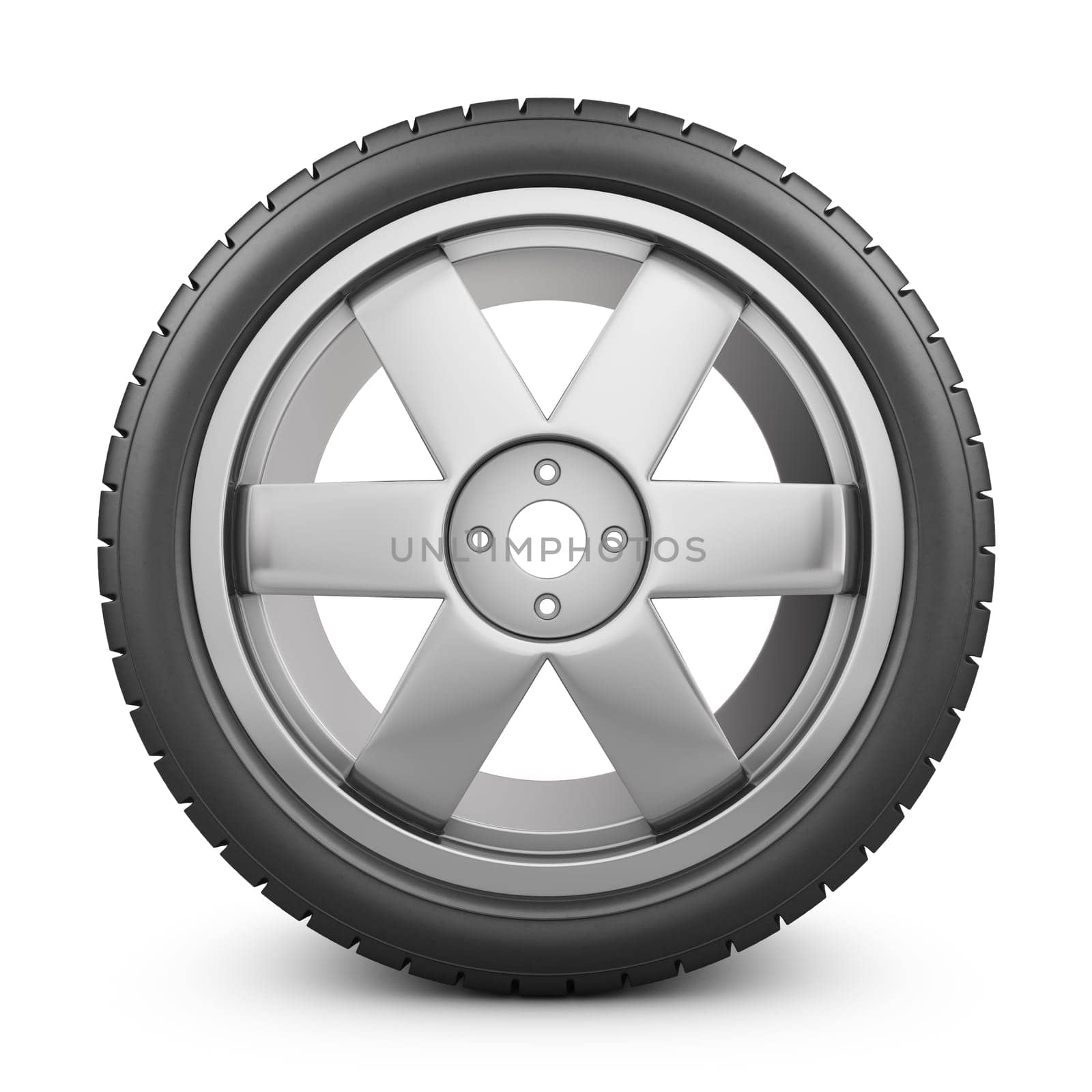 Modern wheel on a white background. 3d rendering.
