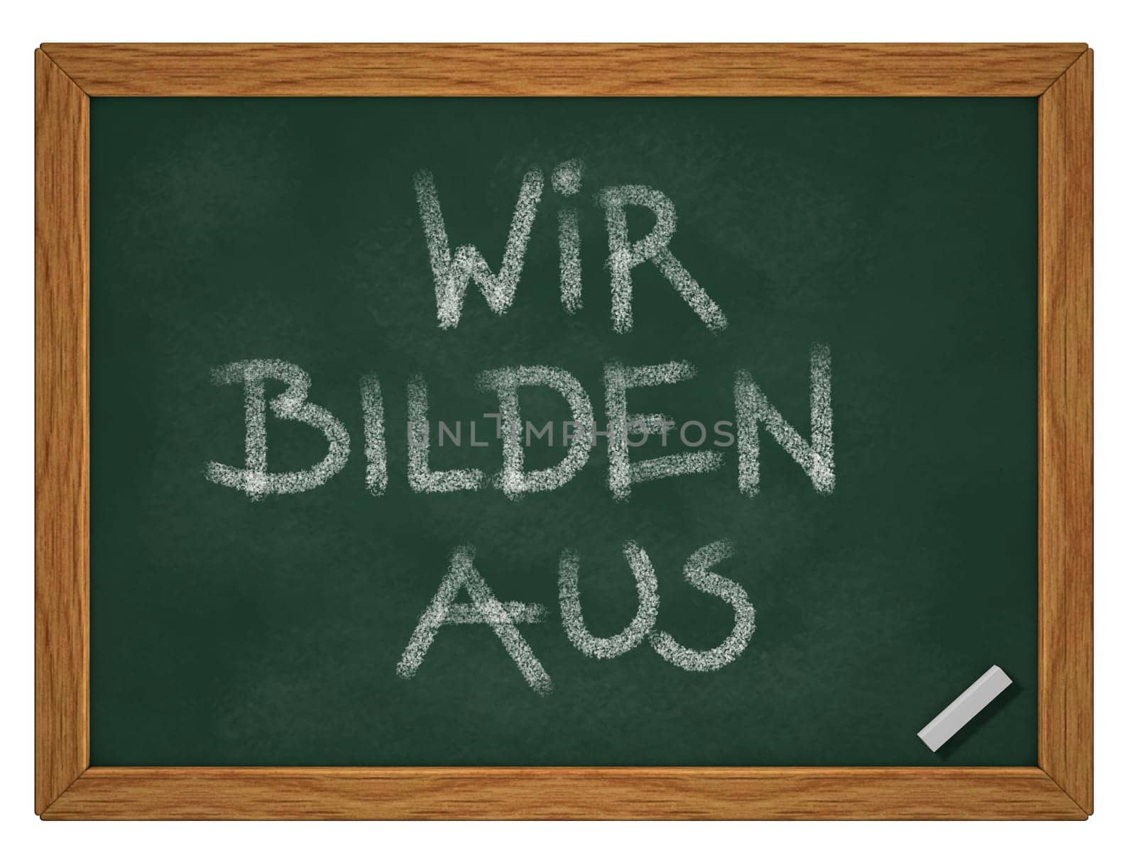we train - text on chalk board - illustration
