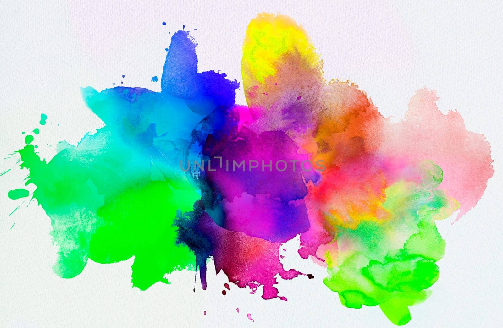 hand-painted dynamic watercolor textures on paper in rainbow color free