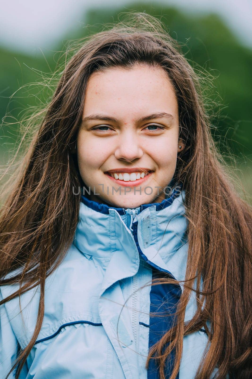 Portrait of a teenage girl while out hiking.