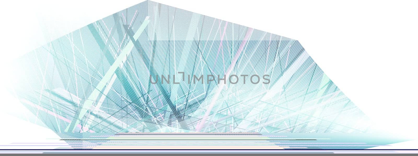 abstract straight line network in predominantly light blue,light gray and pastel colored,white color on cloud texture. Straight,lines,landscape,drawing,movement,creativity,symbol,dynamics,net,concept.