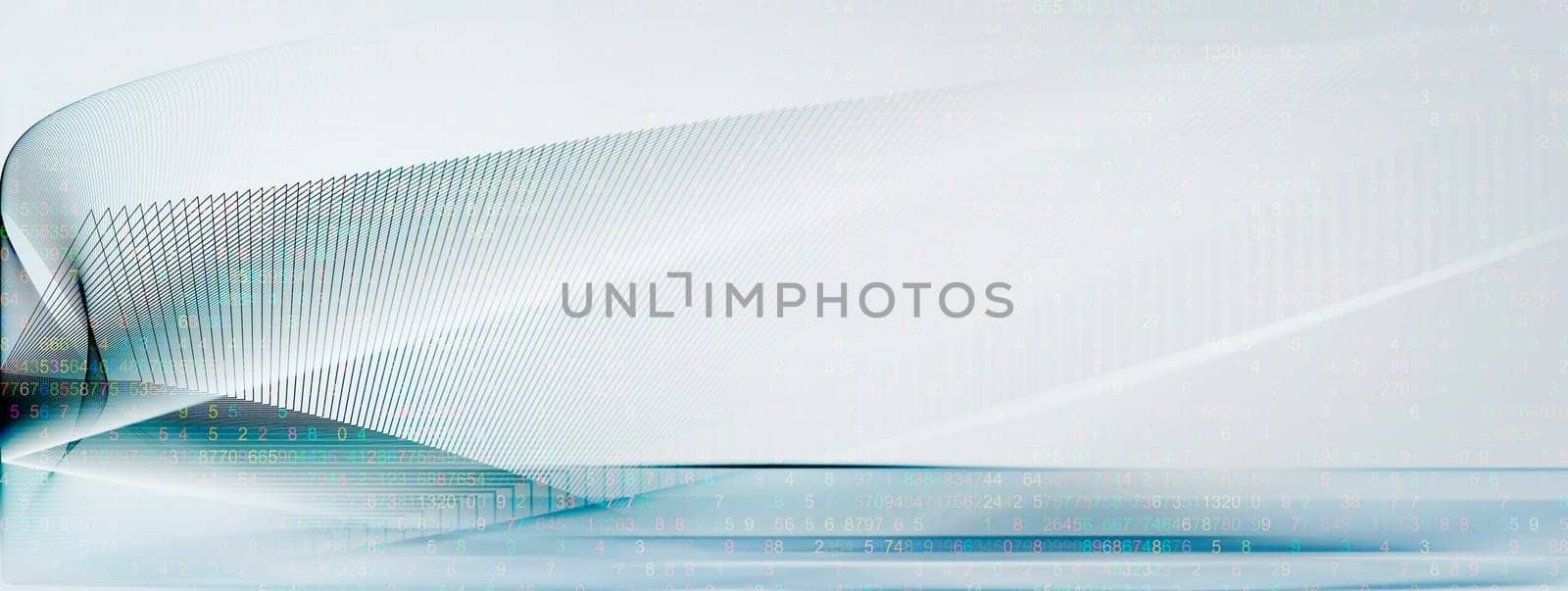 abstract line network in predominantly blue-,green-blue- and blue-gray color on a white background. Lines,movement,concept,force,symbol,dynamics,net.