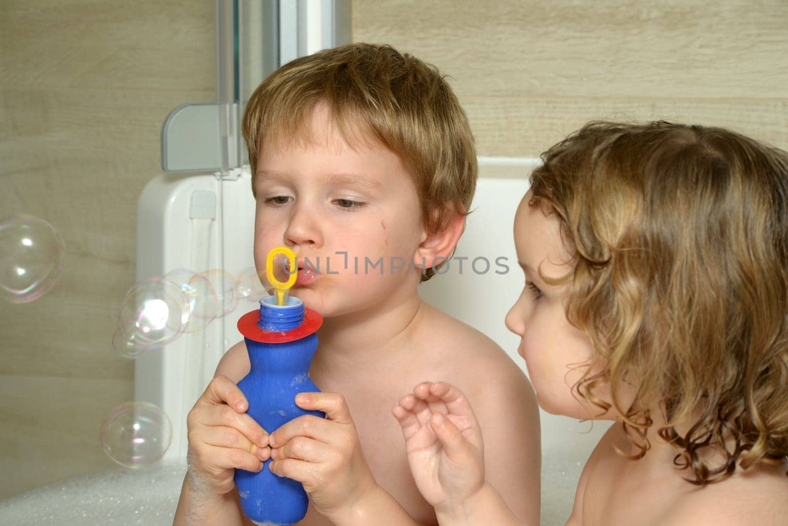children in bathtub