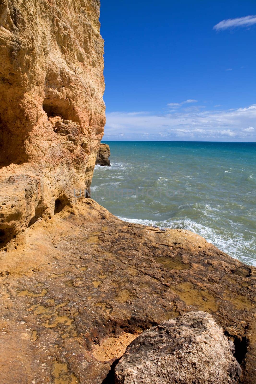 rocky coast of algarve, the south of portugal